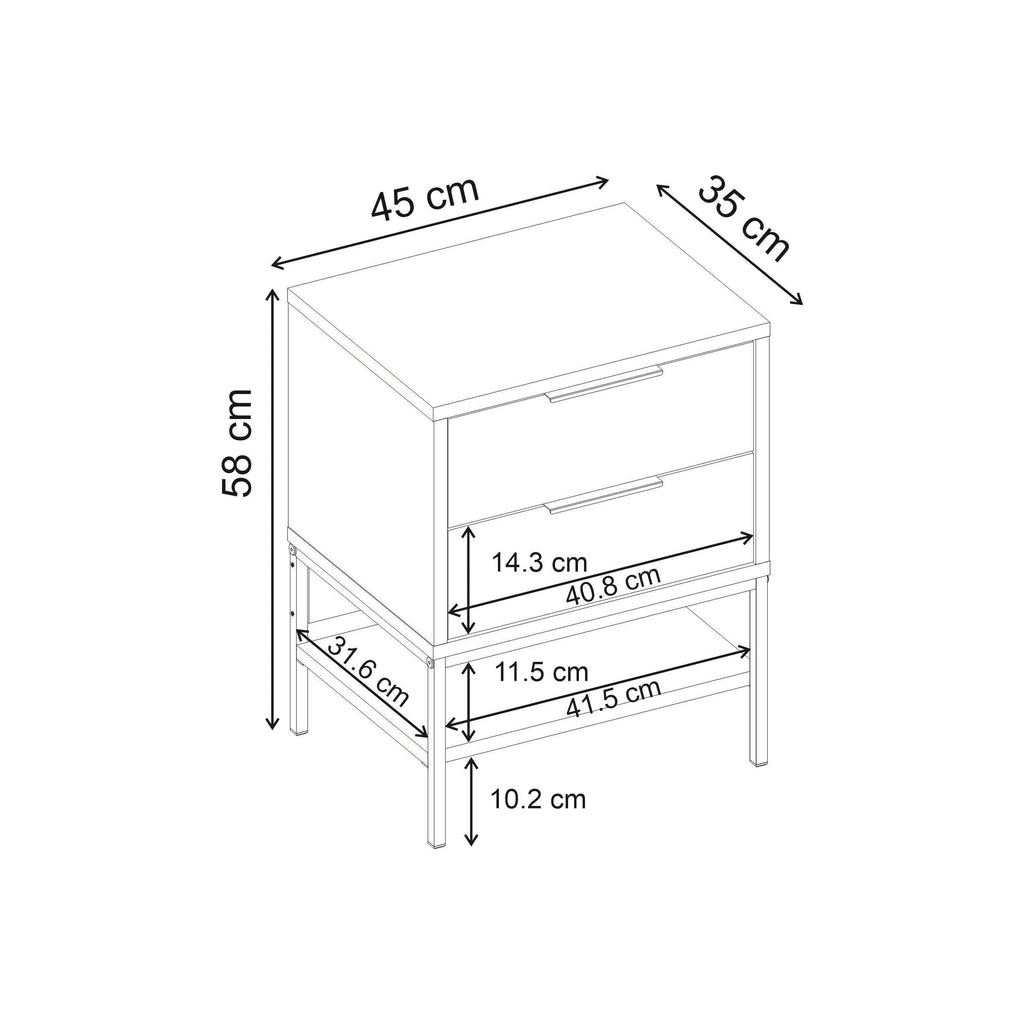 Table de chevet Mars en chêne Whiskey L45cm