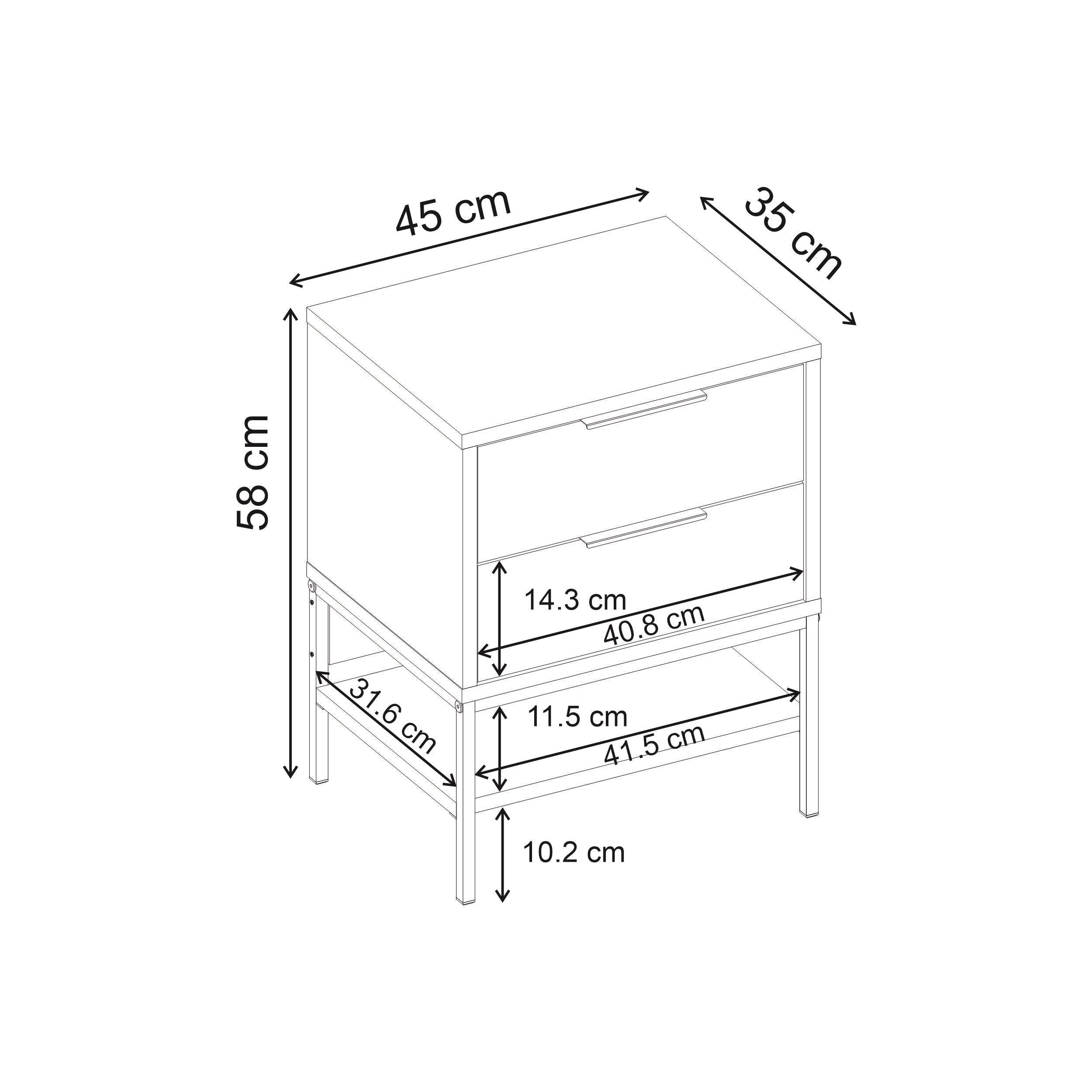 Table de chevet Mars en chêne Whiskey L45cm