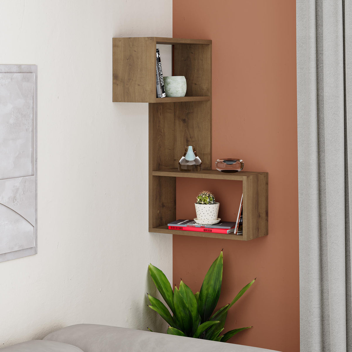 Decortieliving - Part Modern Corner Shelf Narrow 82cm