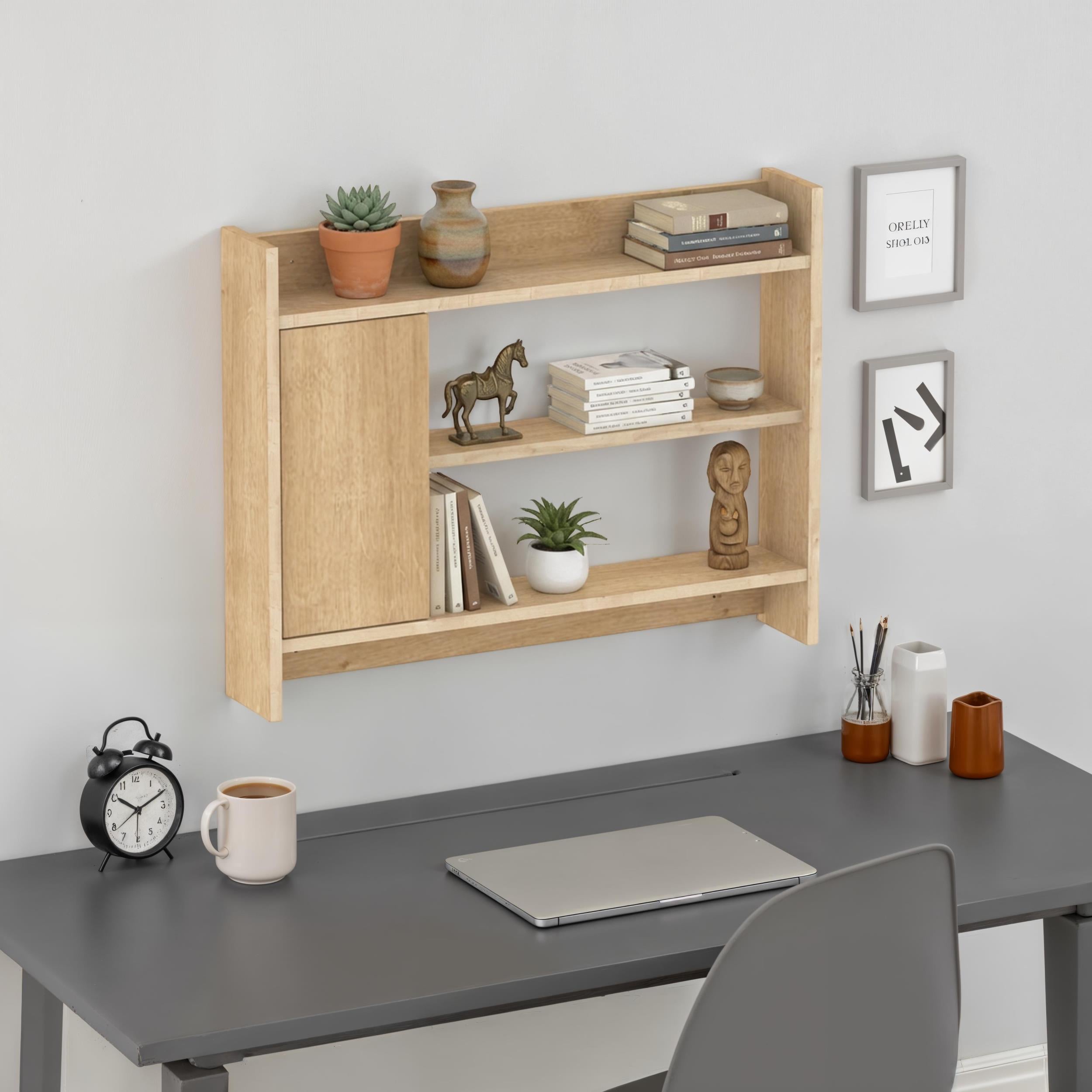Étagère murale Fleet – Unité murale de 85 cm avec placard