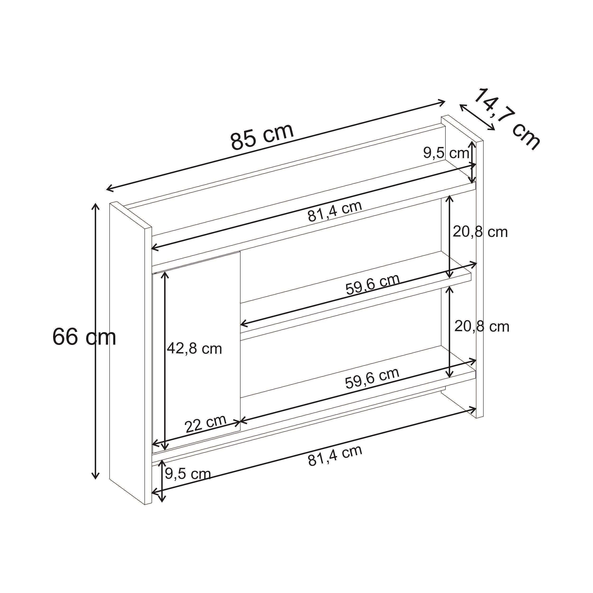 Étagère murale Fleet – Unité murale de 85 cm avec placard