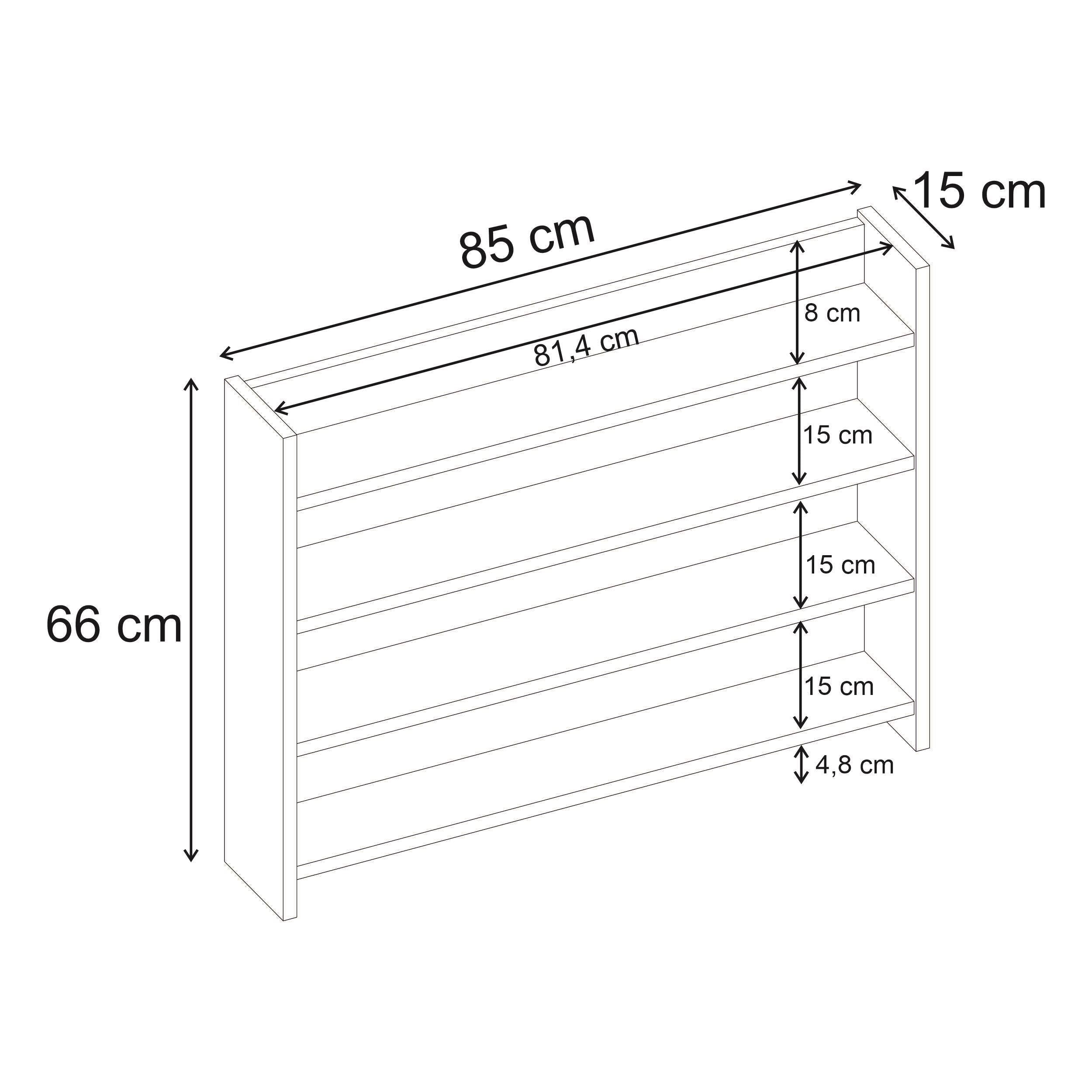 Decortieliving - Lane 4-Tier Wall Shelf 85 x 15 x 66 cm