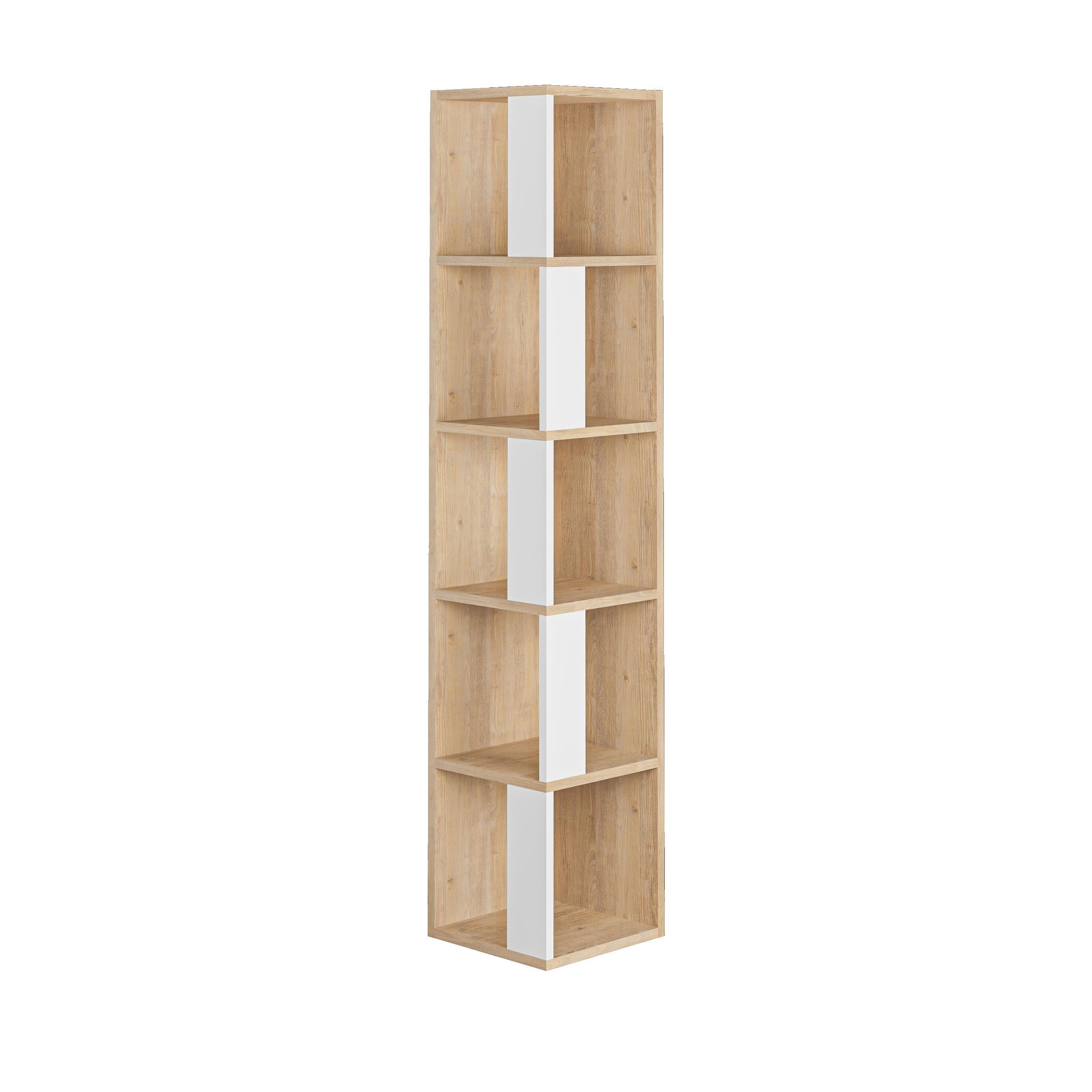 Decortieliving - Piano Modern Corner Bookcase Display Unit Tall 158.9cm