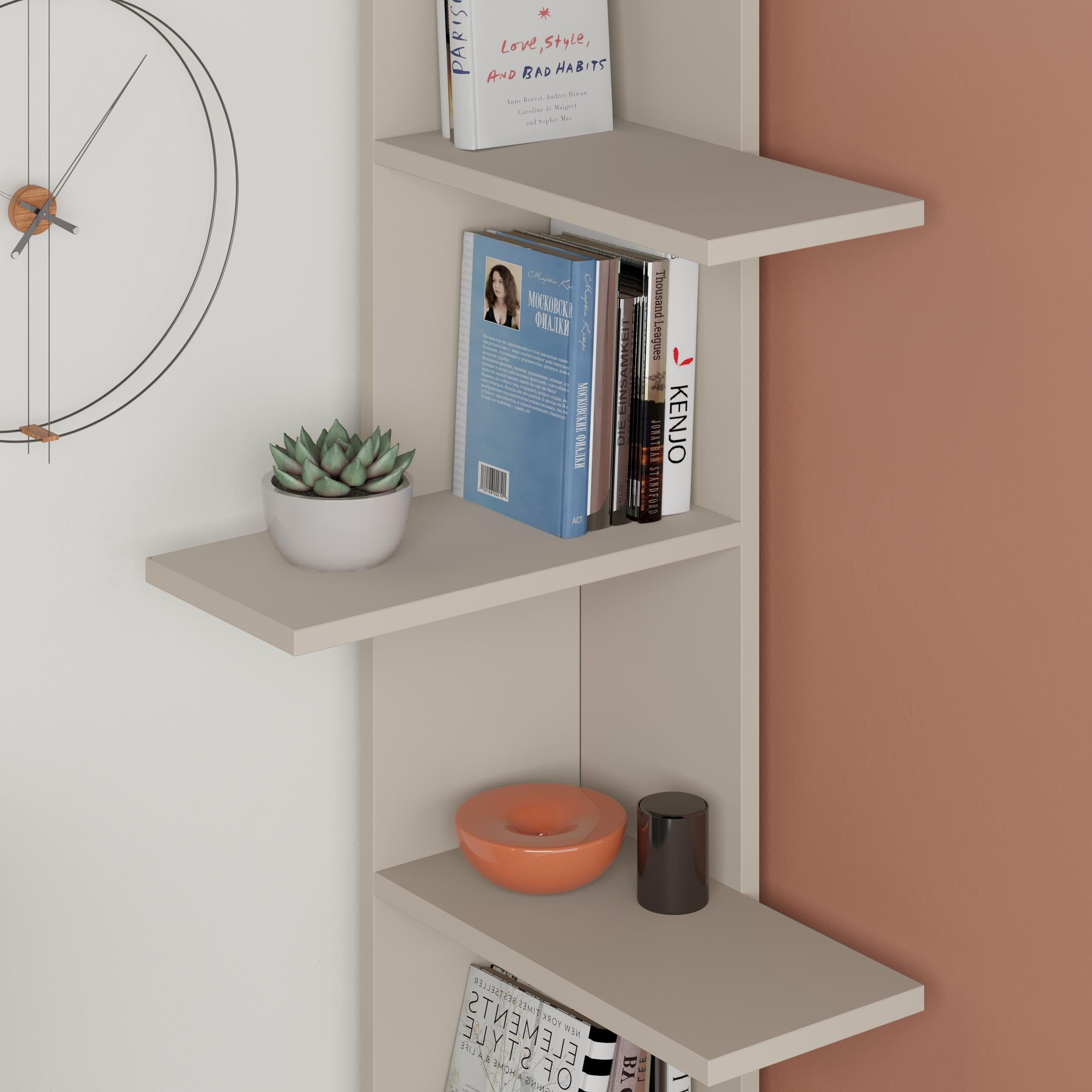 Decortieliving - Saso 5-tier Corner Bookcase 141 cm