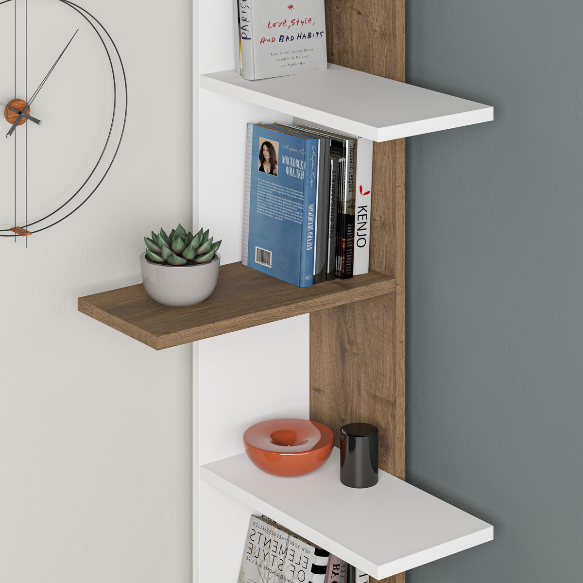 Decortieliving - Saso 5-tier Corner Bookcase 141 cm