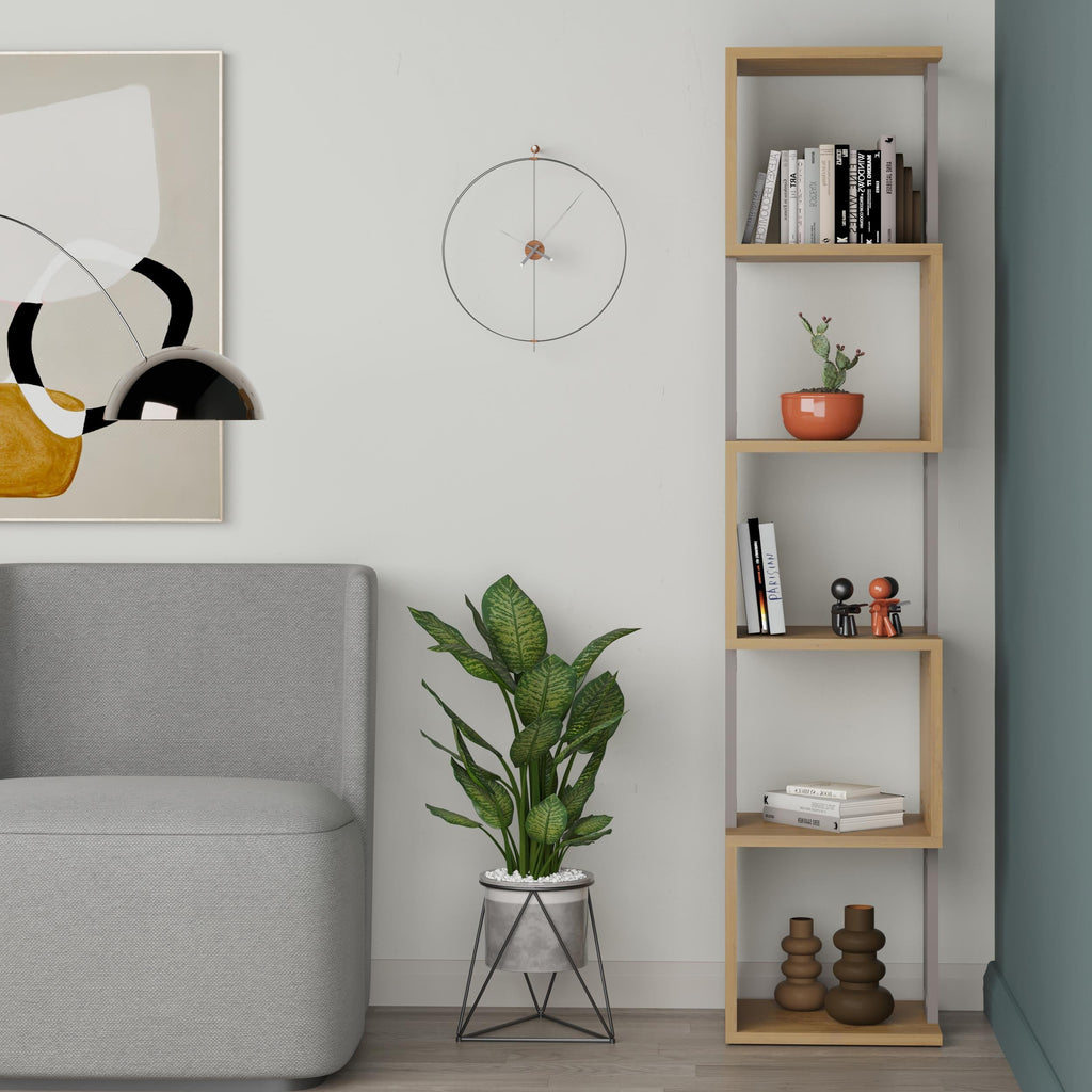Decortieliving - Piri Modern Bookcase Display Unit Tall 161cm