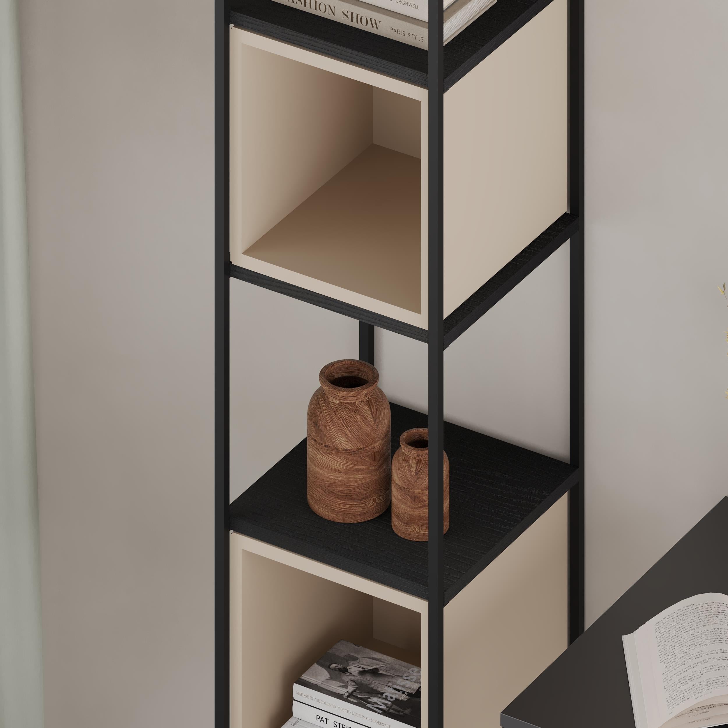 Decortieliving - Vale Mini Industrial Bookcase Set 39 x 36.2 x 179 cm