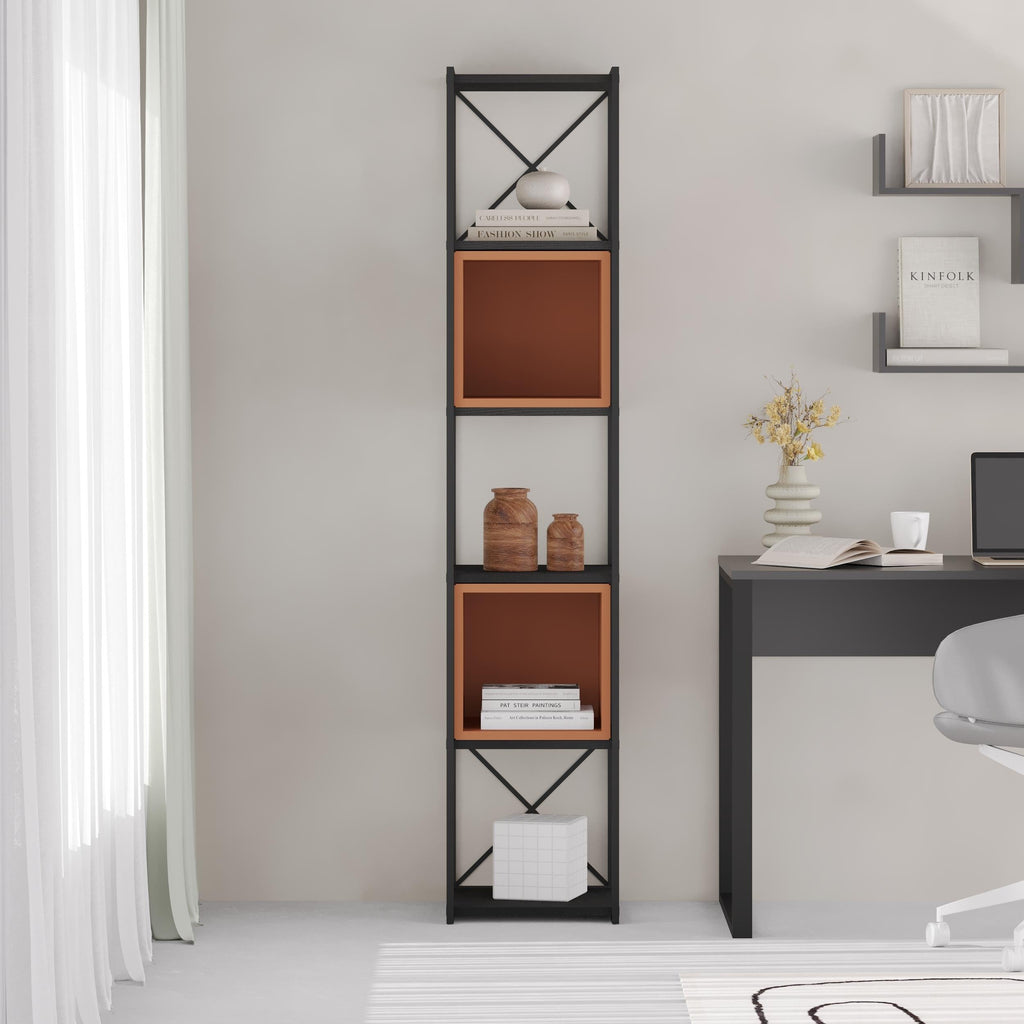 Decortieliving - Vale Mini Industrial Bookcase Set 39 x 36.2 x 179 cm