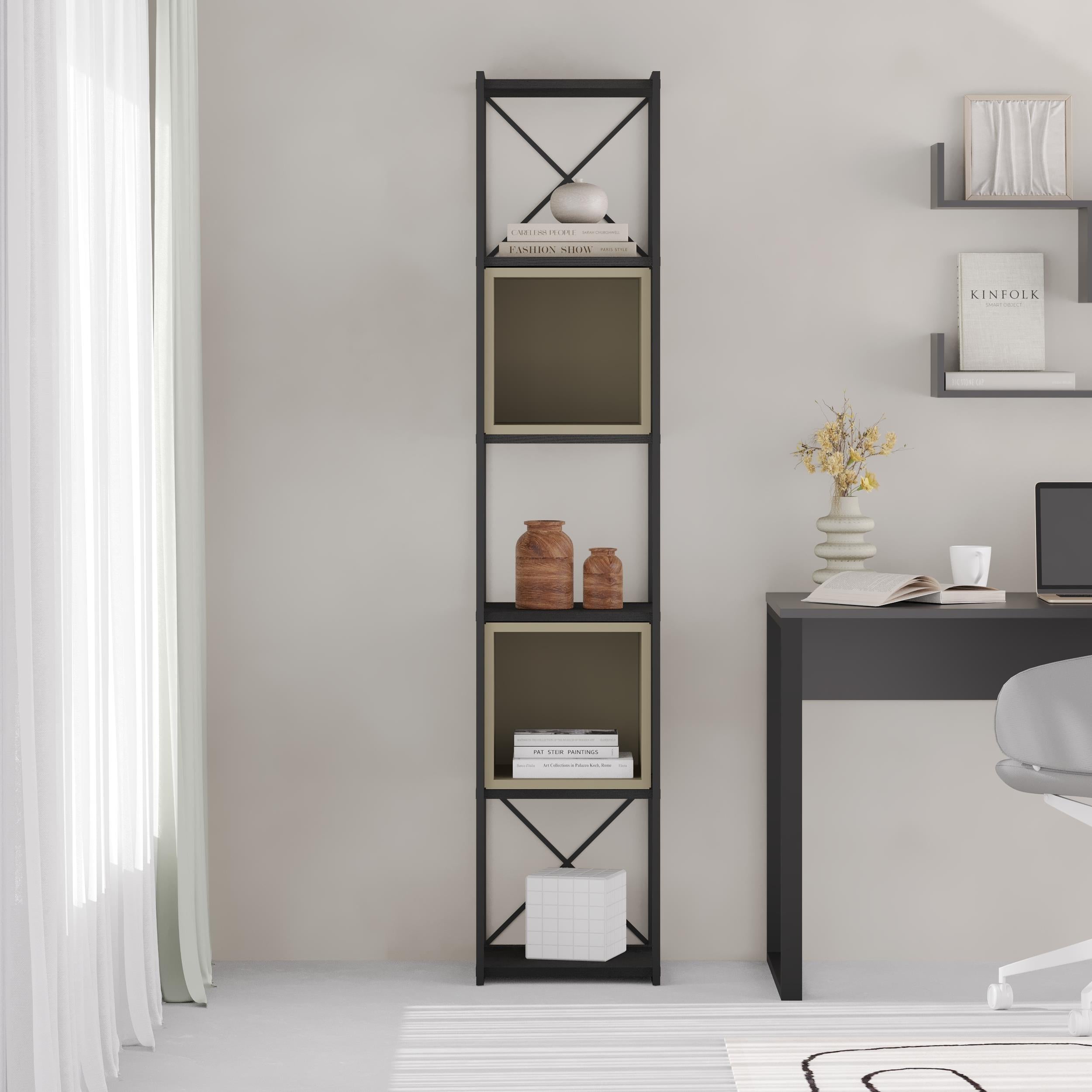Decortieliving - Vale Mini Industrial Bookcase Set 39 x 36.2 x 179 cm