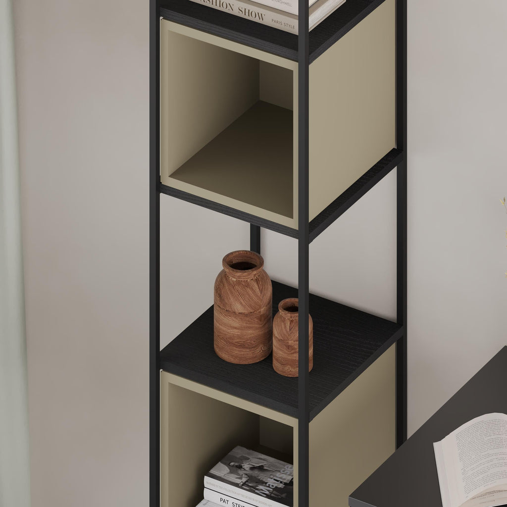 Decortieliving - Vale Mini Industrial Bookcase Set 39 x 36.2 x 179 cm