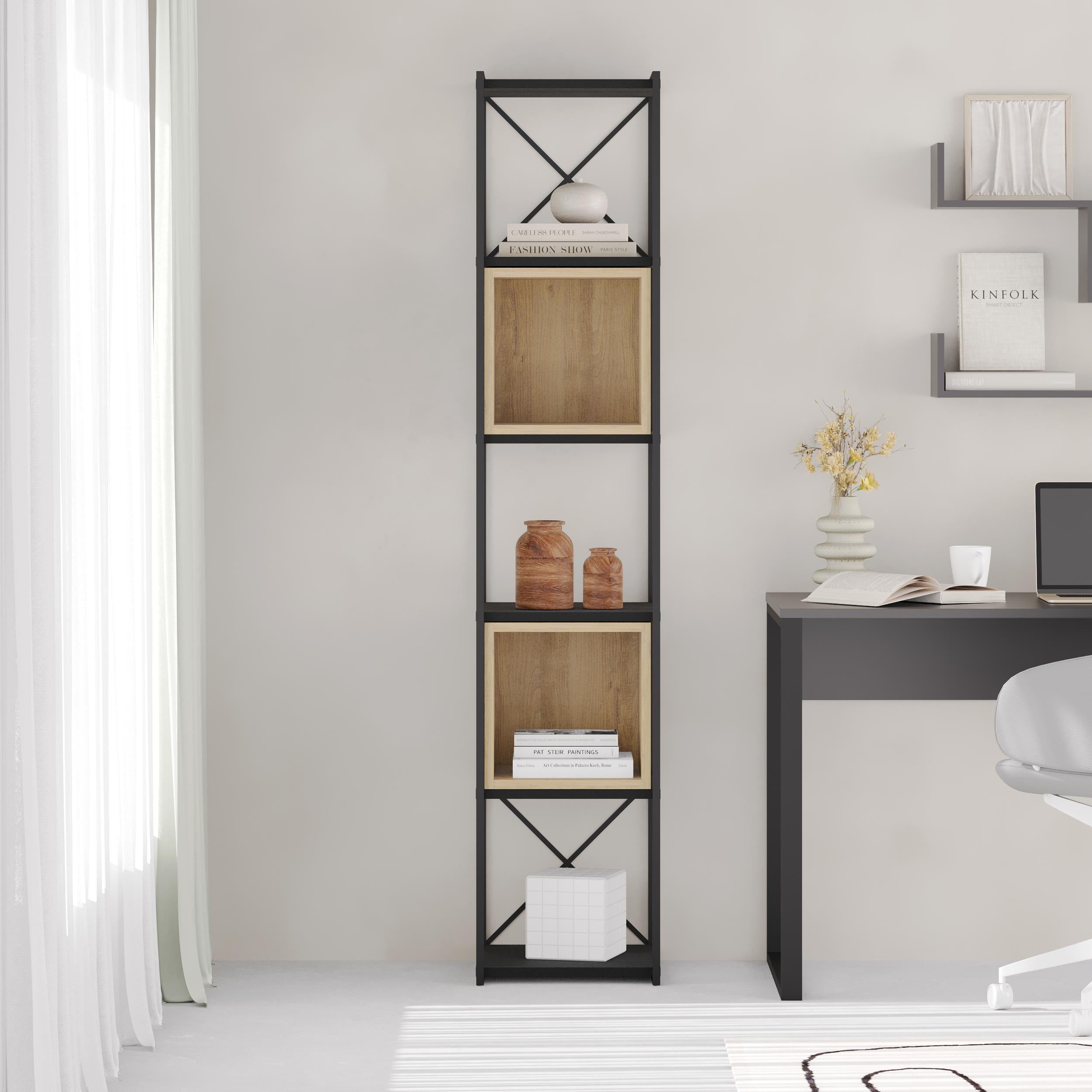 Decortieliving - Vale Mini Industrial Bookcase Set 39 x 36.2 x 179 cm