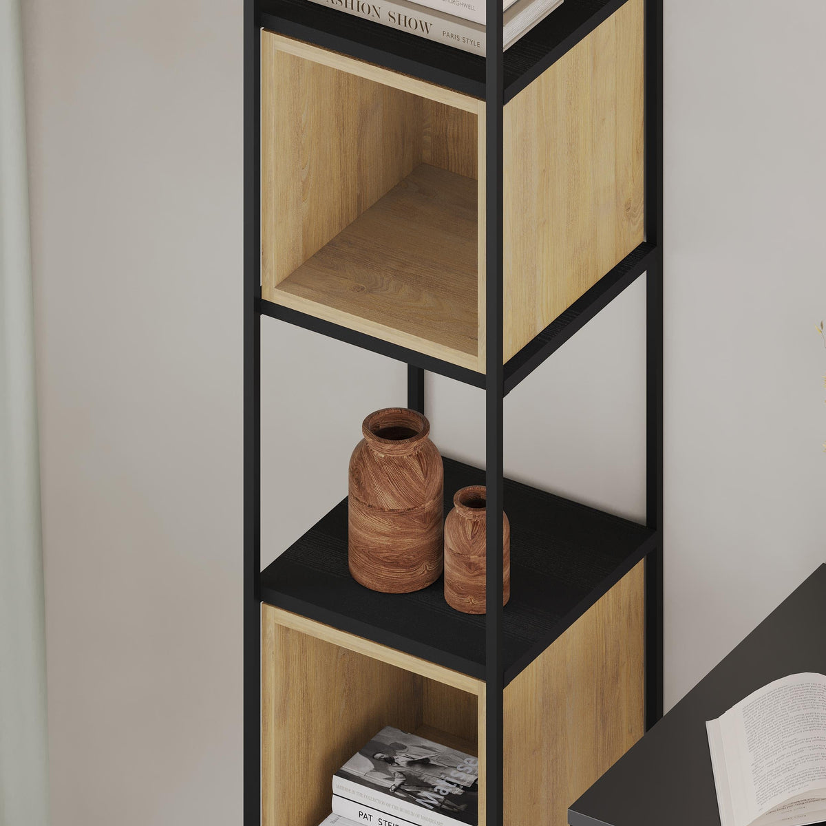 Decortieliving - Vale Mini Industrial Bookcase Set 39 x 36.2 x 179 cm