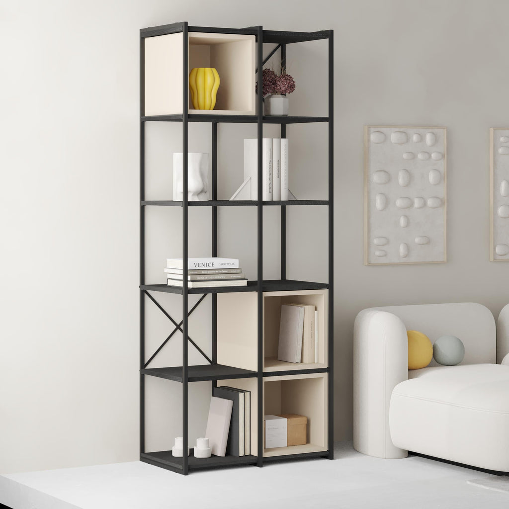 Decortieliving - Vale Midi Industrial Bookcase Set 39 x 70.7 x 179 cm