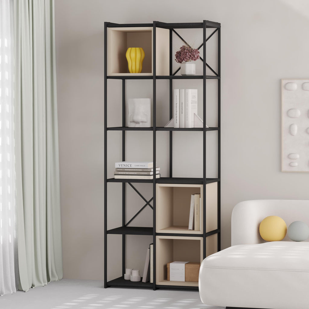 Decortieliving - Vale Midi Industrial Bookcase Set 39 x 70.7 x 179 cm