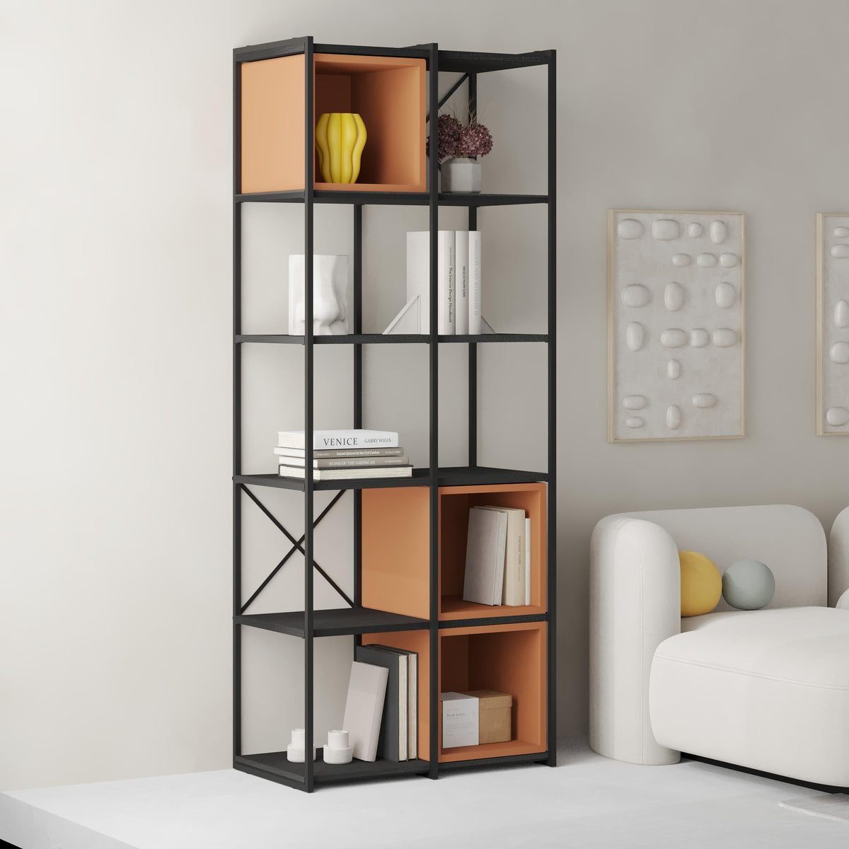 Decortieliving - Vale Midi Industrial Bookcase Set 39 x 70.7 x 179 cm
