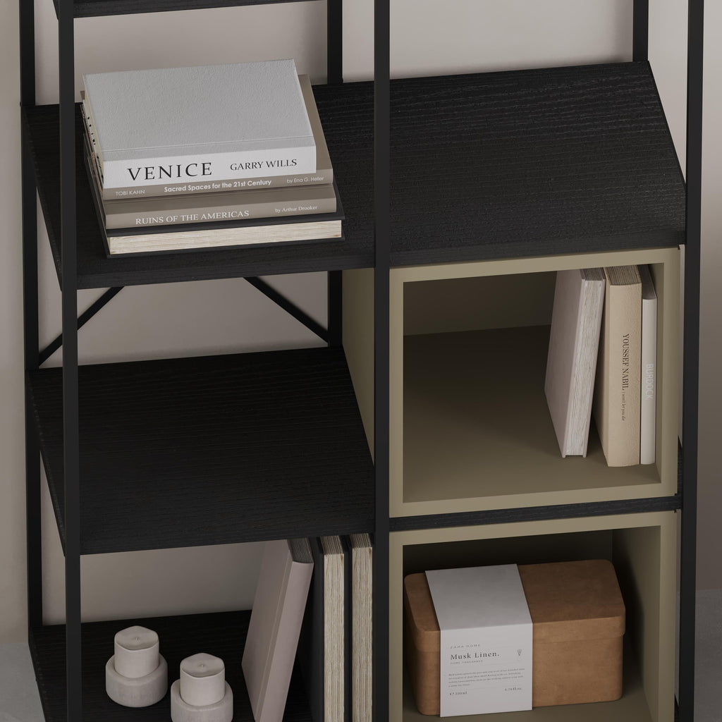 Decortieliving - Vale Midi Industrial Bookcase Set 39 x 70.7 x 179 cm