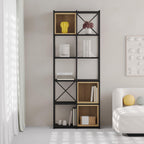 Decortieliving - Vale Midi Industrial Bookcase Set 39 x 70.7 x 179 cm