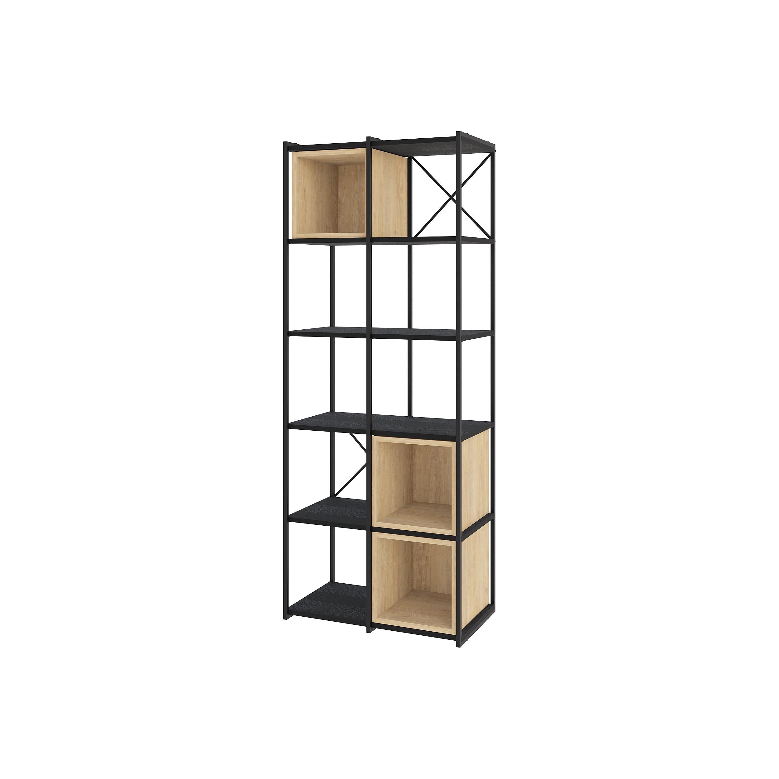 Decortieliving - Vale Midi Industrial Bookcase Set 39 x 70.7 x 179 cm