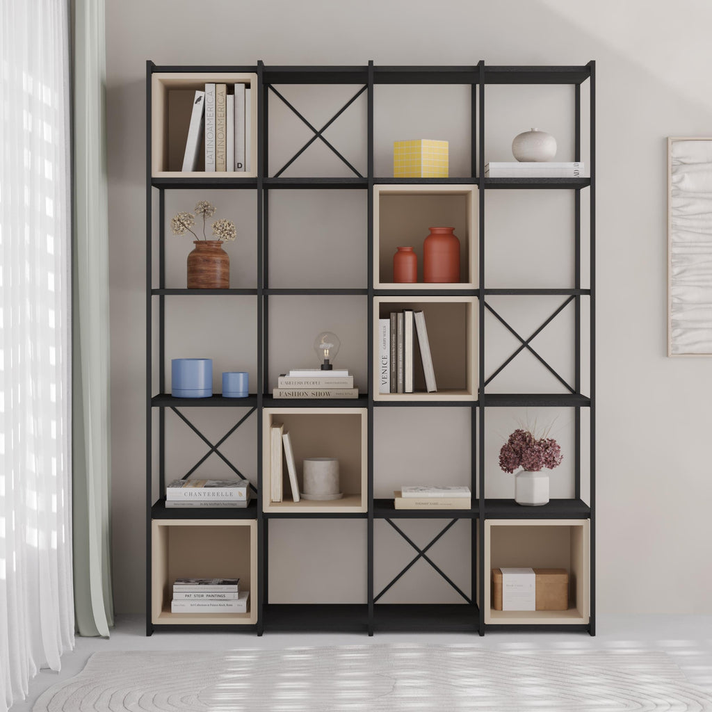 Decortieliving - Vale Maxi Industrial Bookcase Set 39 x 140 x 179 cm