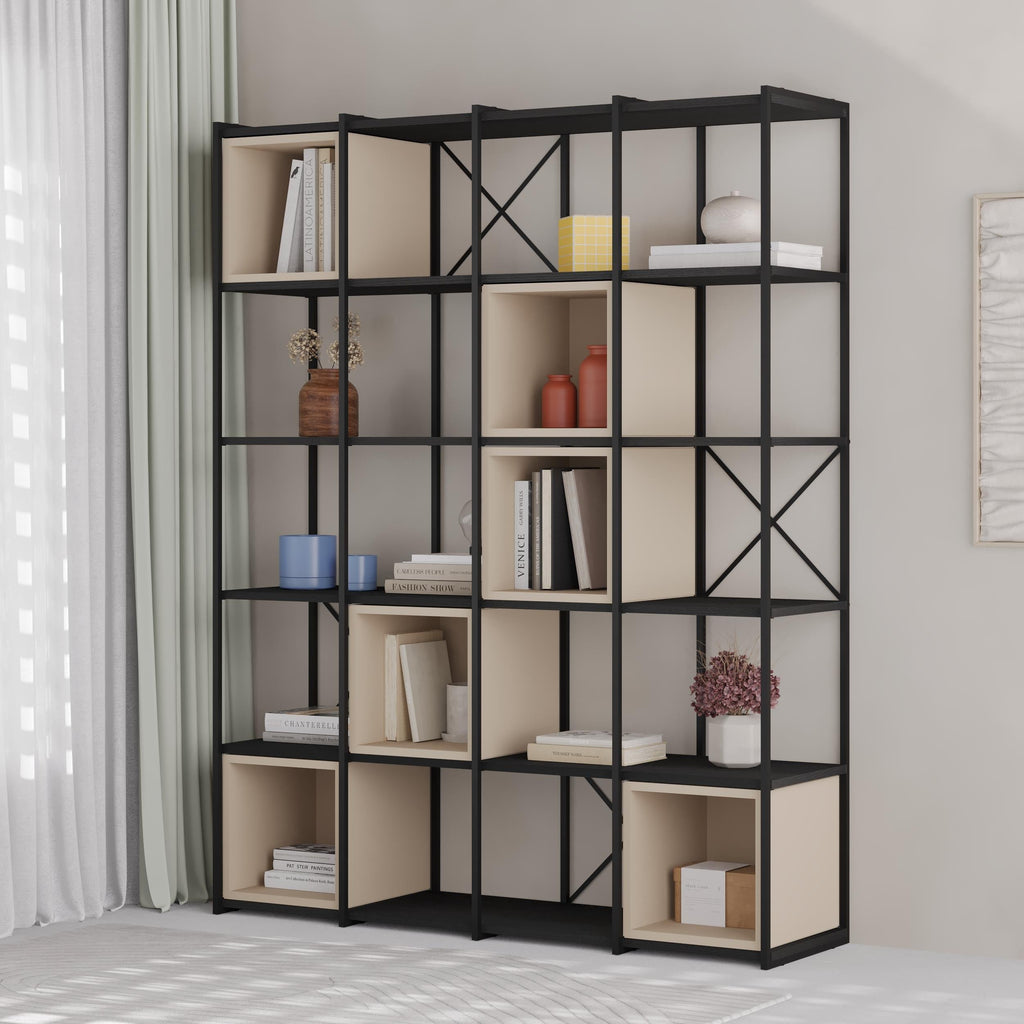 Decortieliving - Vale Maxi Industrial Bookcase Set 39 x 140 x 179 cm