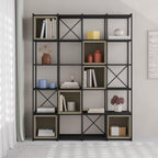 Decortieliving - Vale Maxi Industrial Bookcase Set 39 x 140 x 179 cm