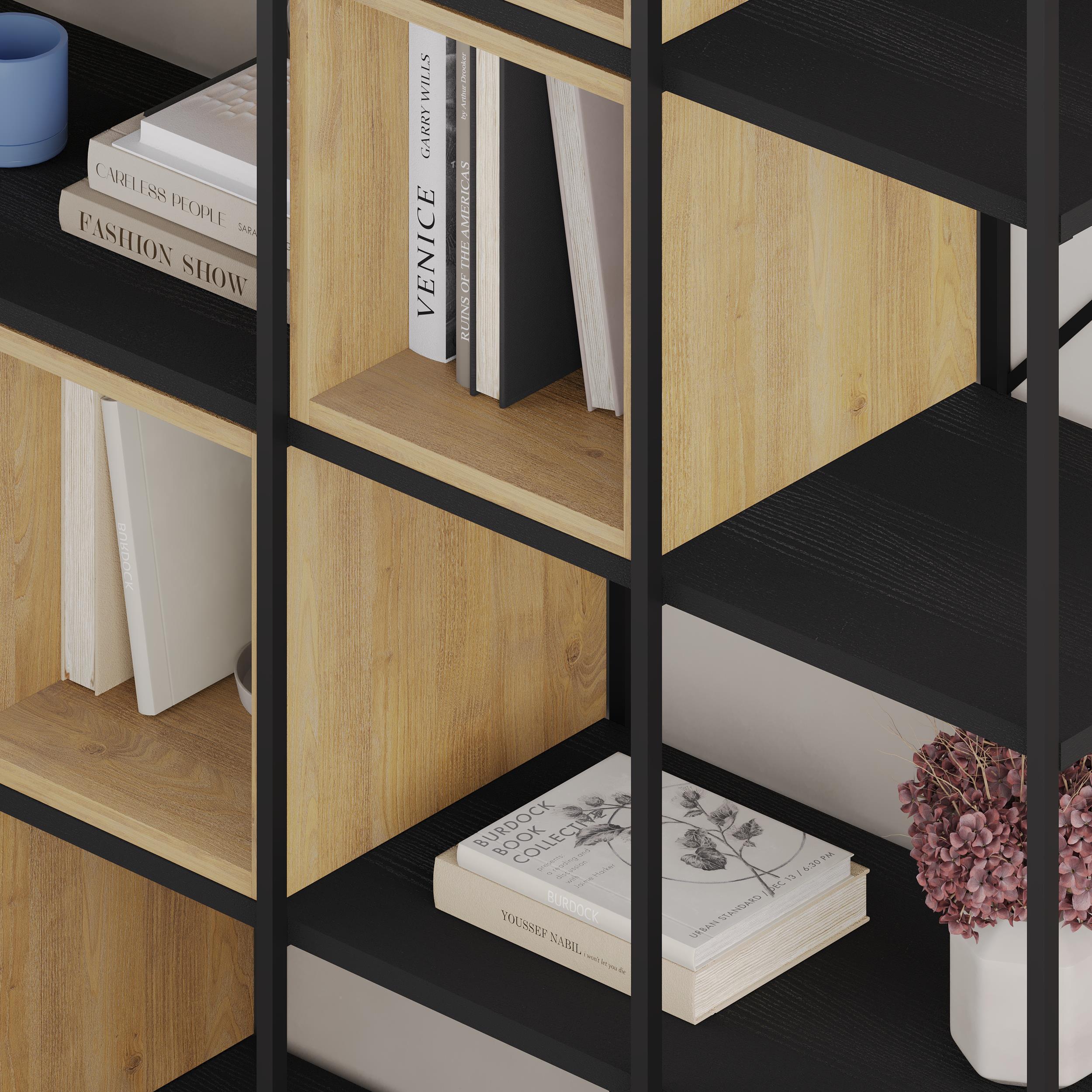 Decortieliving - Vale Maxi Industrial Bookcase Set 39 x 140 x 179 cm