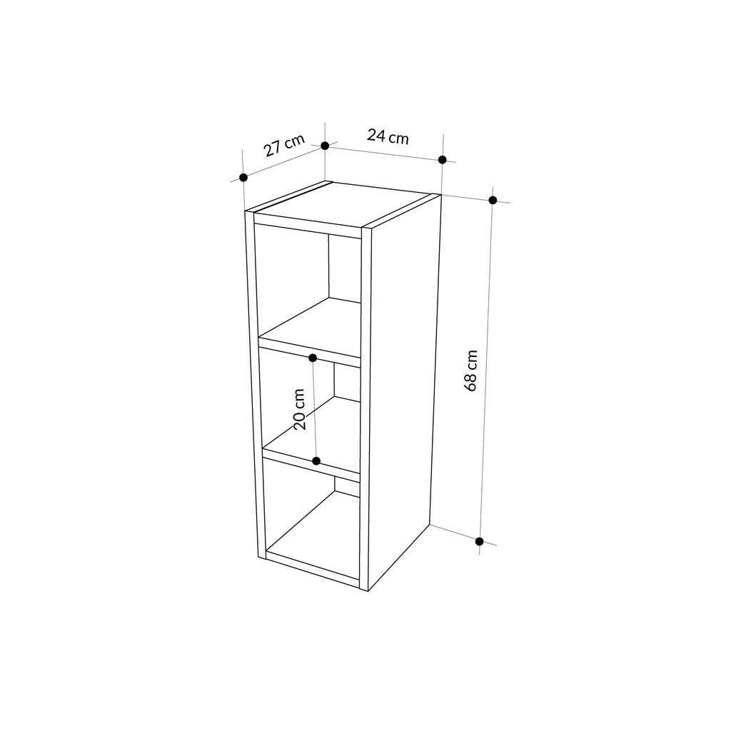 Petite bibliothèque basse Combayn – Meuble de rangement modulaire
