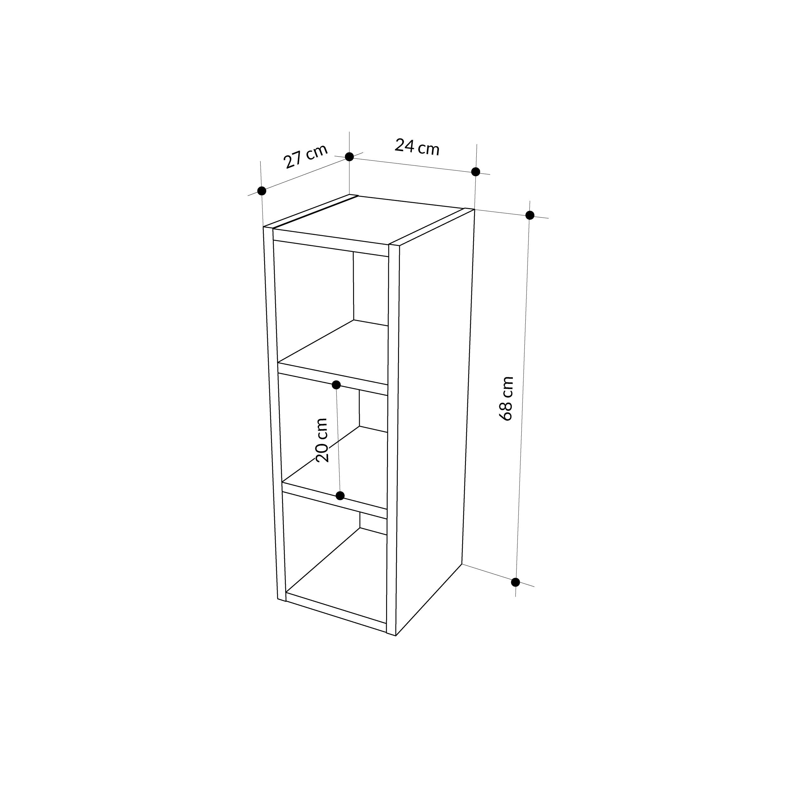 Petite bibliothèque basse Combayn – Meuble de rangement modulaire
