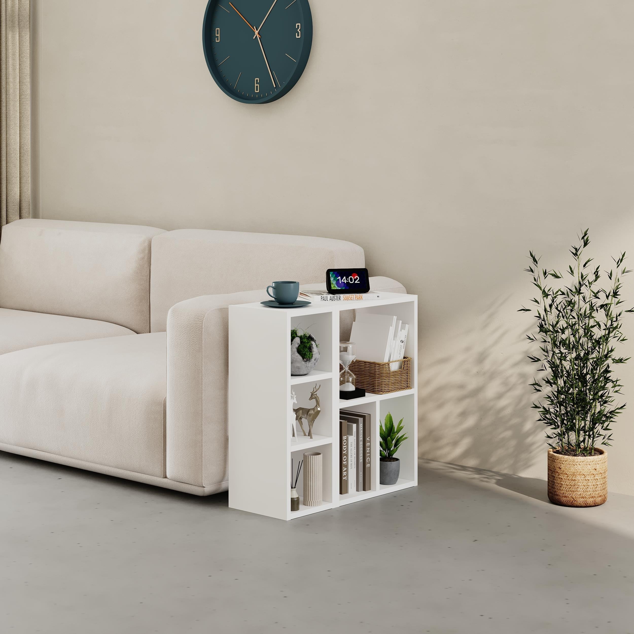 Petite bibliothèque basse Combayn – Meuble de rangement modulaire