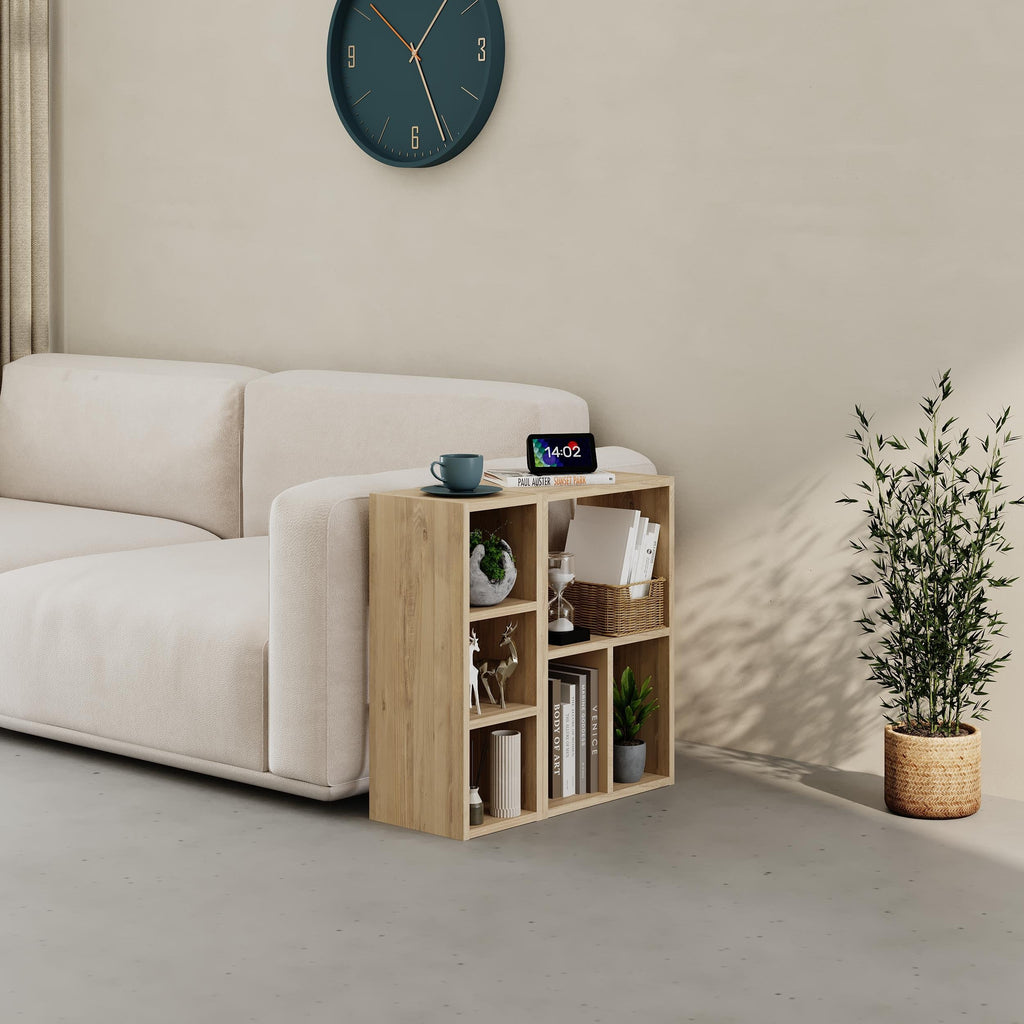 Petite bibliothèque basse Combayn – Meuble de rangement modulaire
