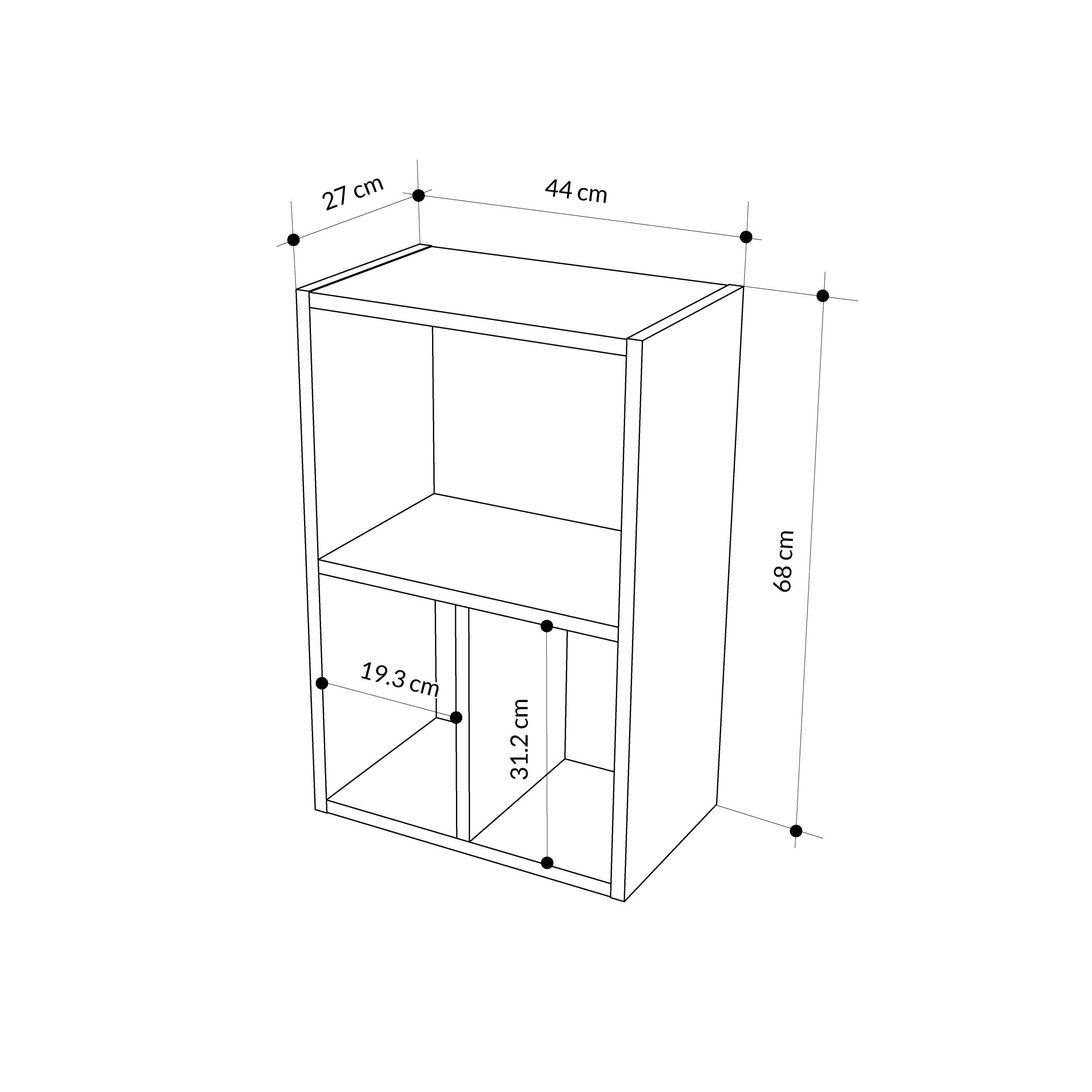 Bibliothèque basse Combayn – Meuble de rangement modulaire