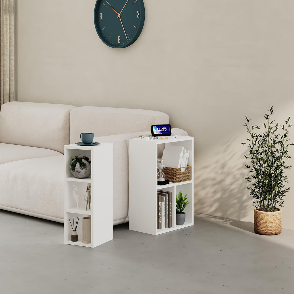 Petite bibliothèque basse Combayn – Meuble de rangement modulaire