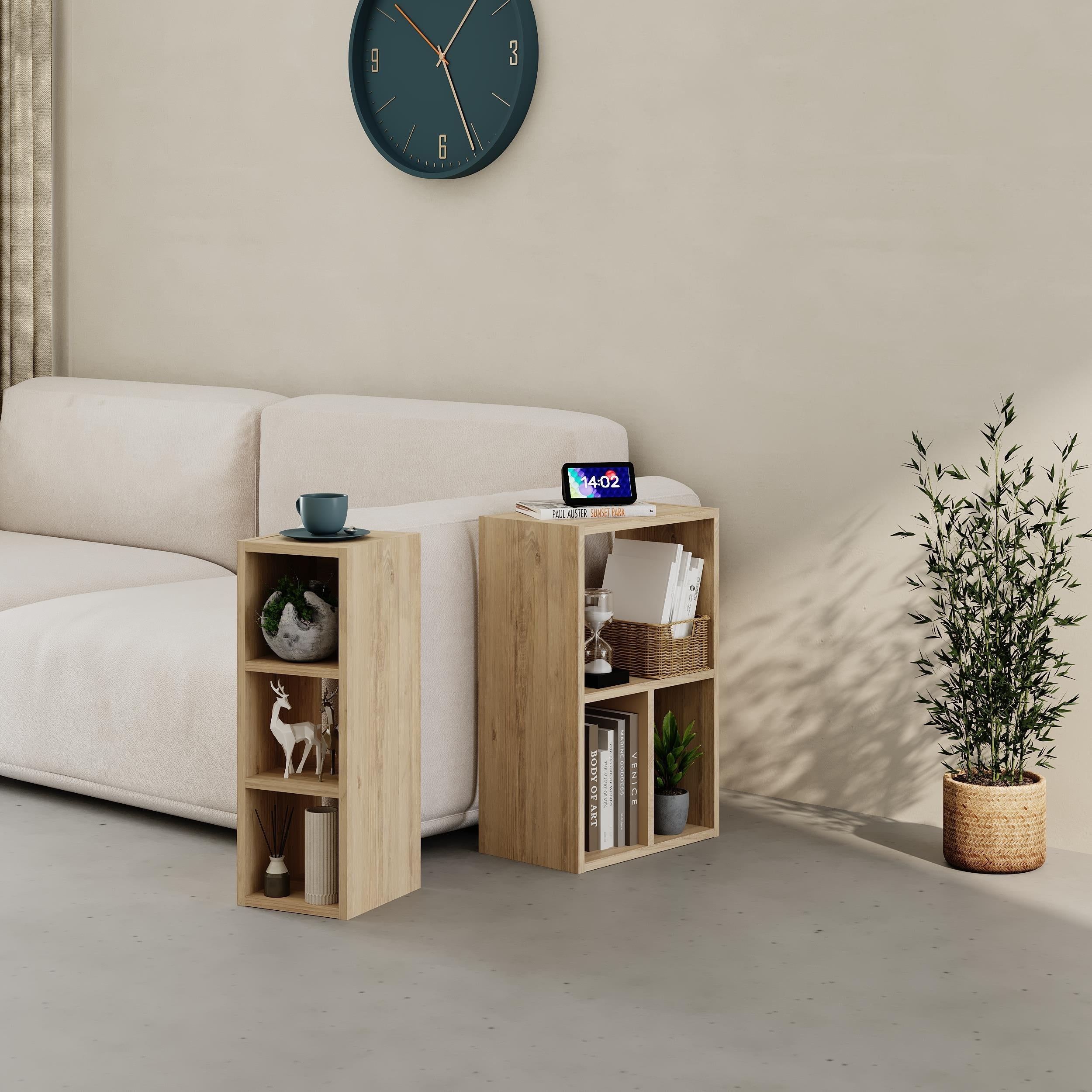 Bibliothèque basse Combayn – Meuble de rangement modulaire