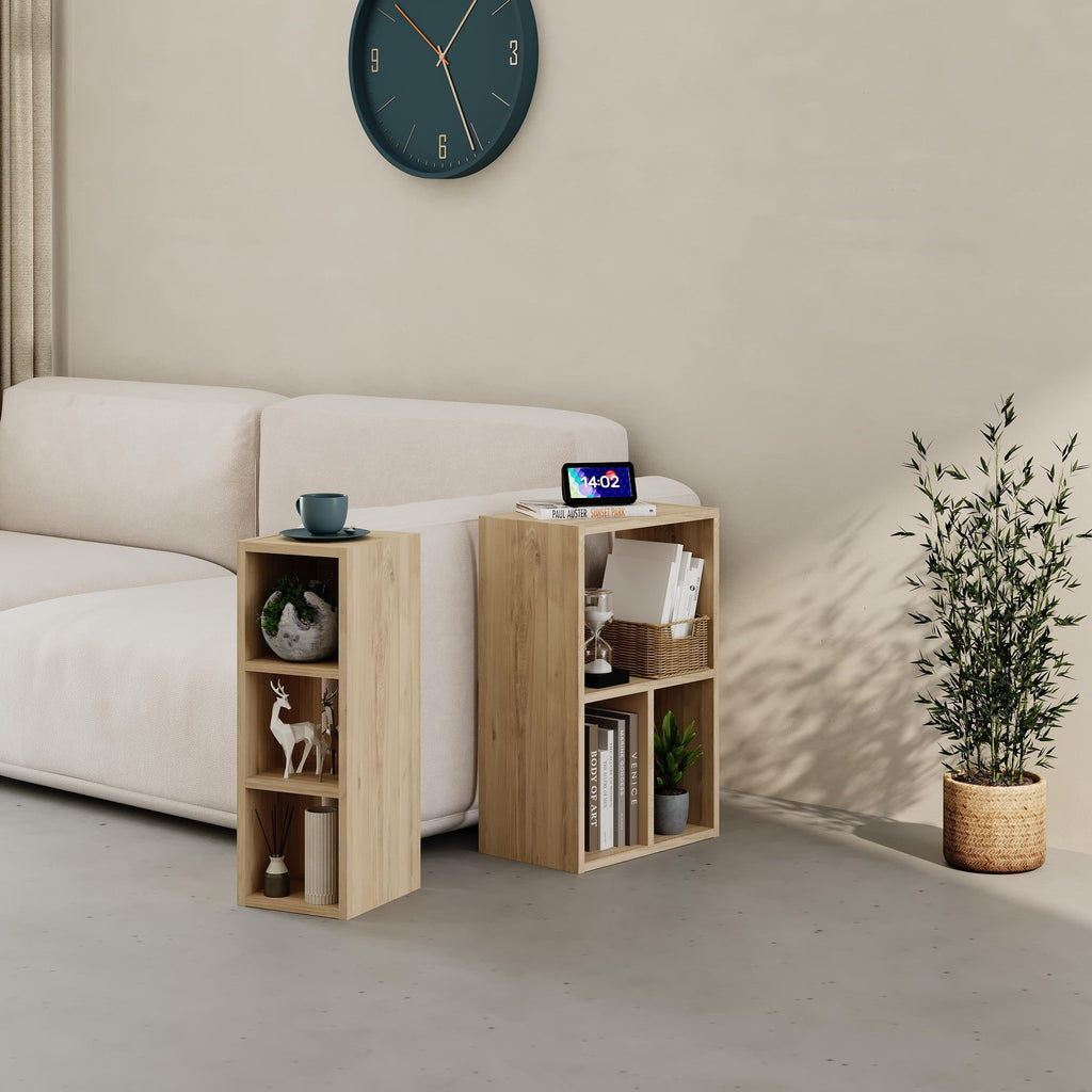 Petite bibliothèque basse Combayn – Meuble de rangement modulaire
