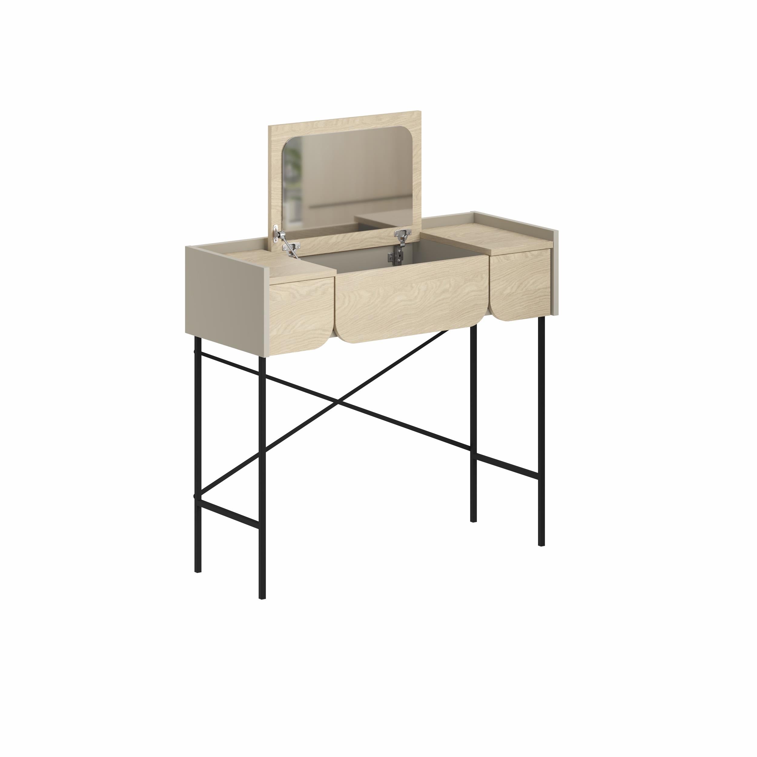 Coiffeuse Terra avec miroir et 2 tiroirs