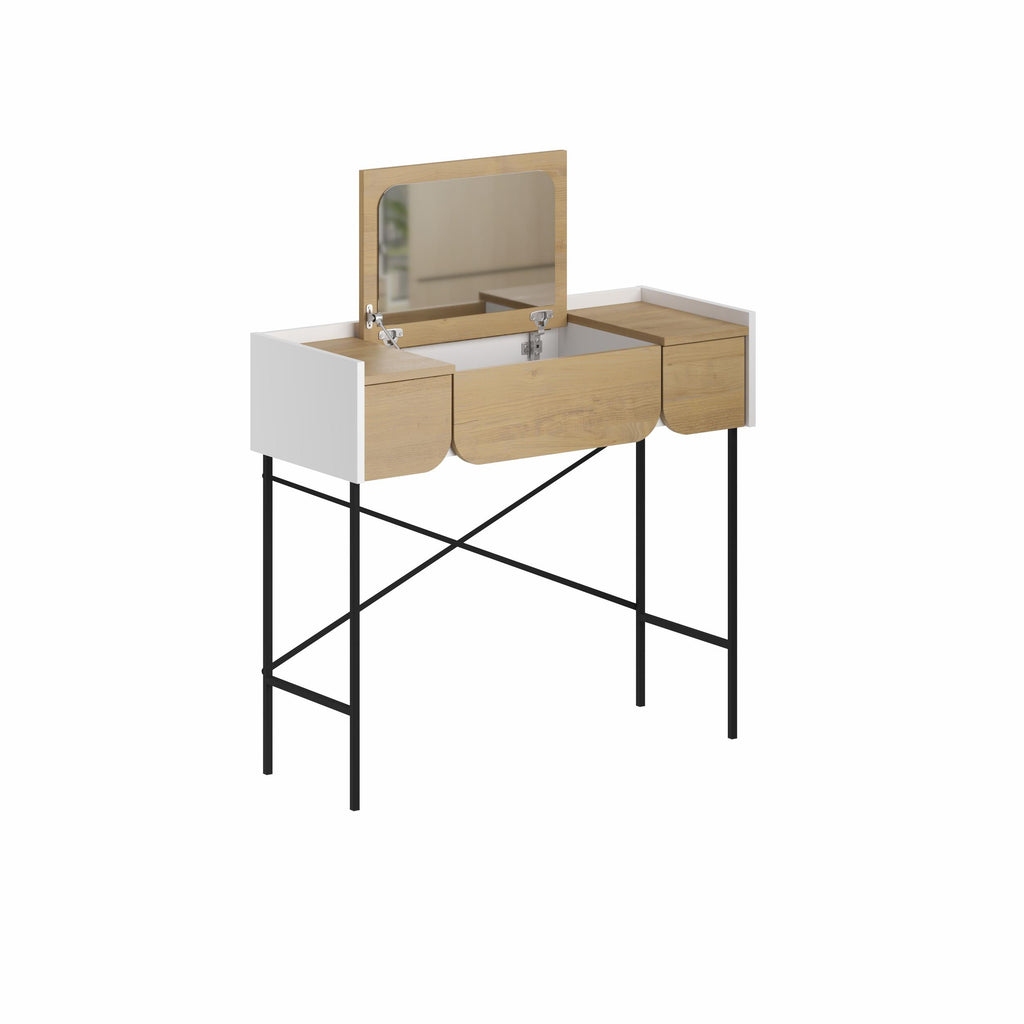 Coiffeuse Terra avec miroir et 2 tiroirs