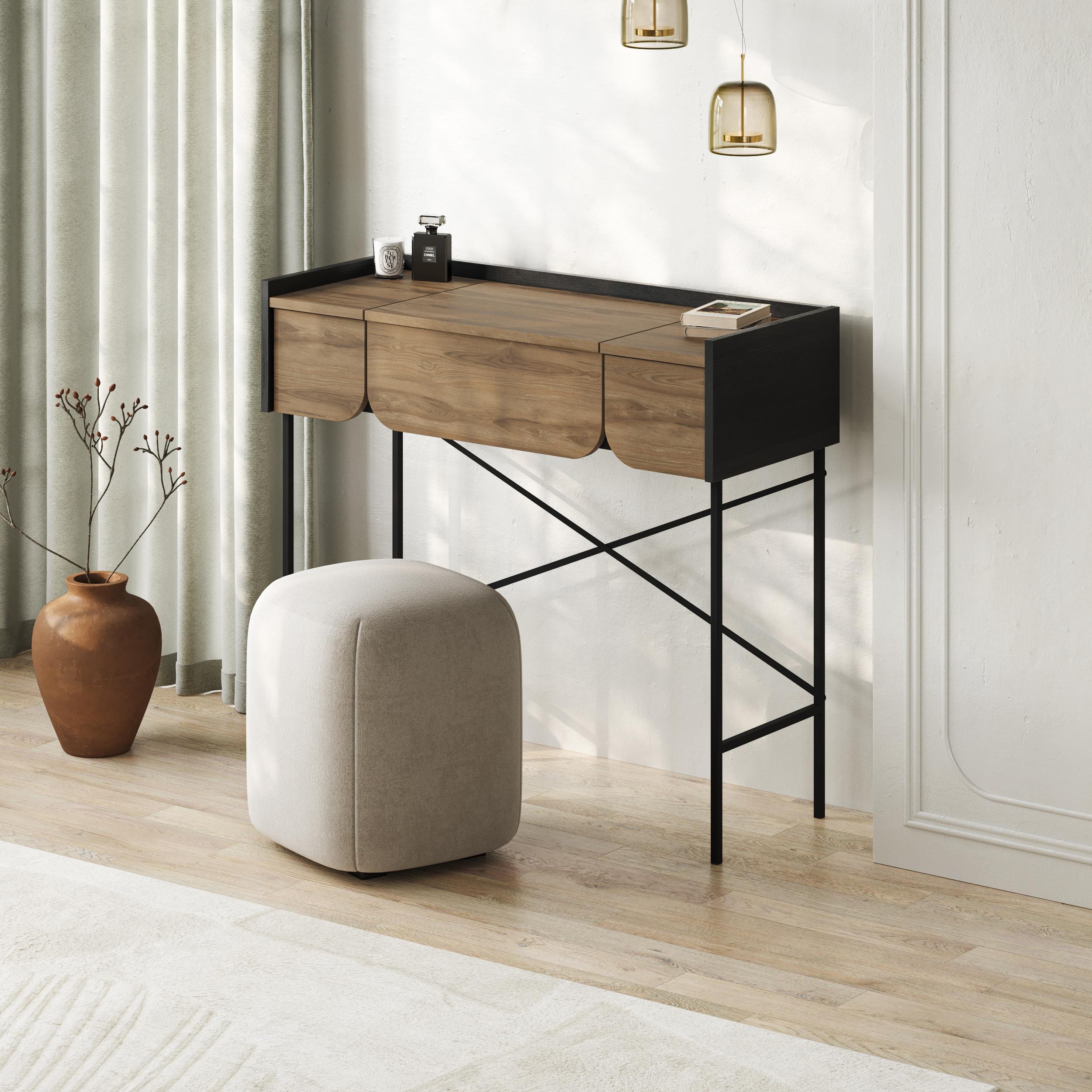 Coiffeuse Terra avec miroir et 2 tiroirs