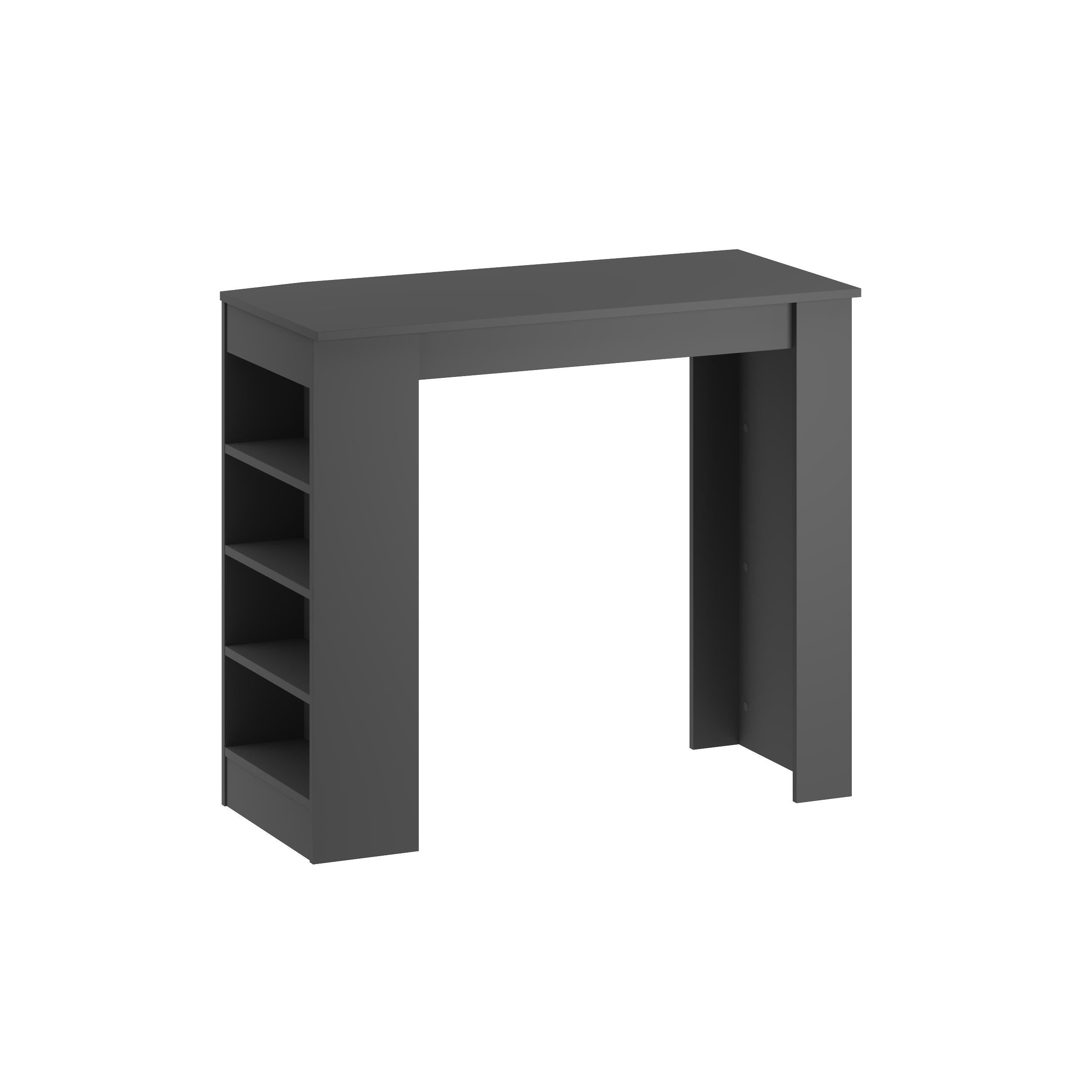 Table de bar de cuisine moderne Swallow – Table à manger avec étagères de rangement