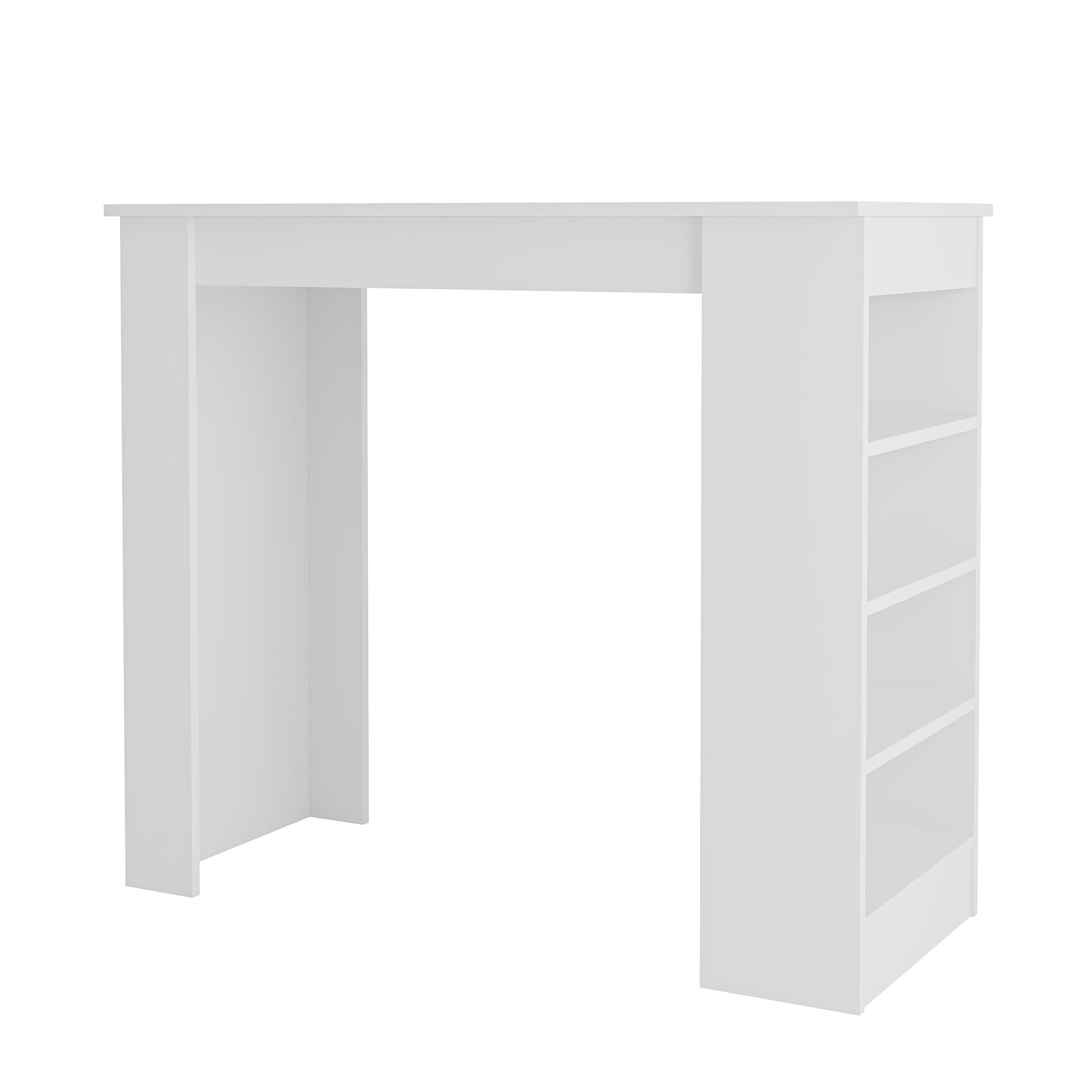 Table de bar de cuisine moderne Swallow – Table à manger avec étagères de rangement