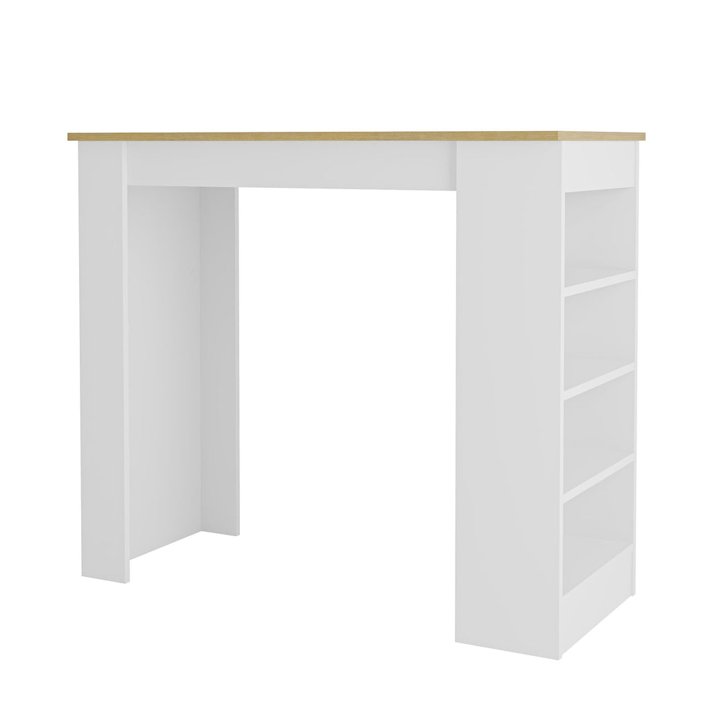Table de bar de cuisine moderne Swallow – Table à manger avec étagères de rangement
