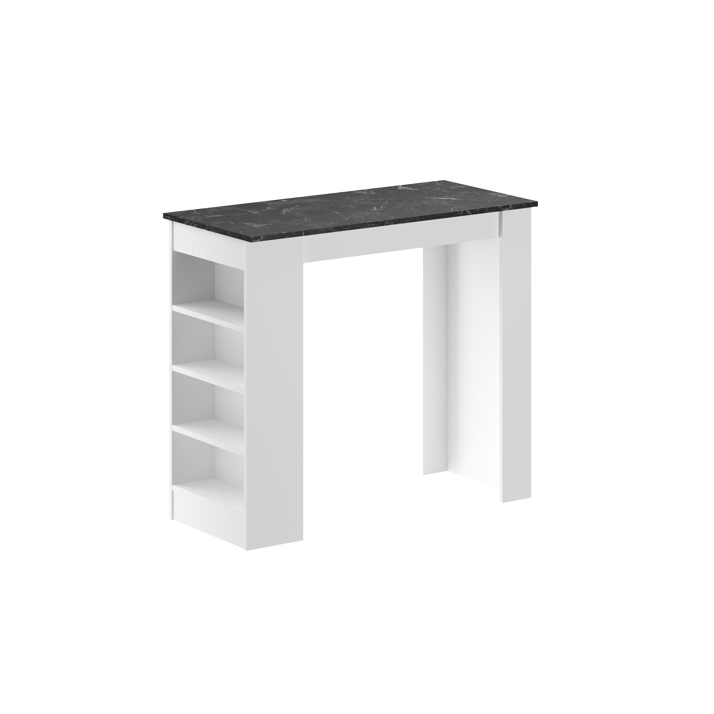 Table de bar de cuisine moderne Swallow – Table à manger avec étagères de rangement