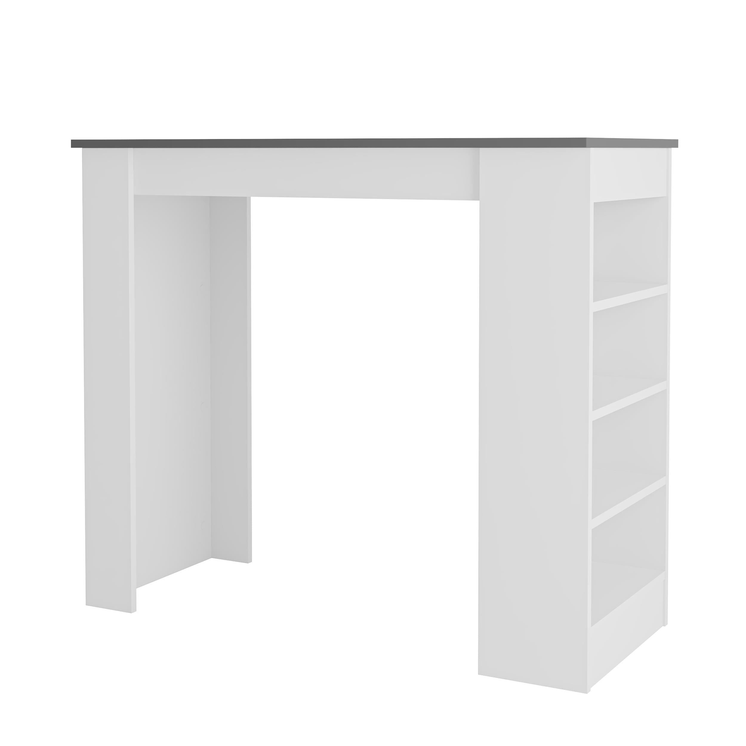 Table de bar de cuisine moderne Swallow – Table à manger avec étagères de rangement