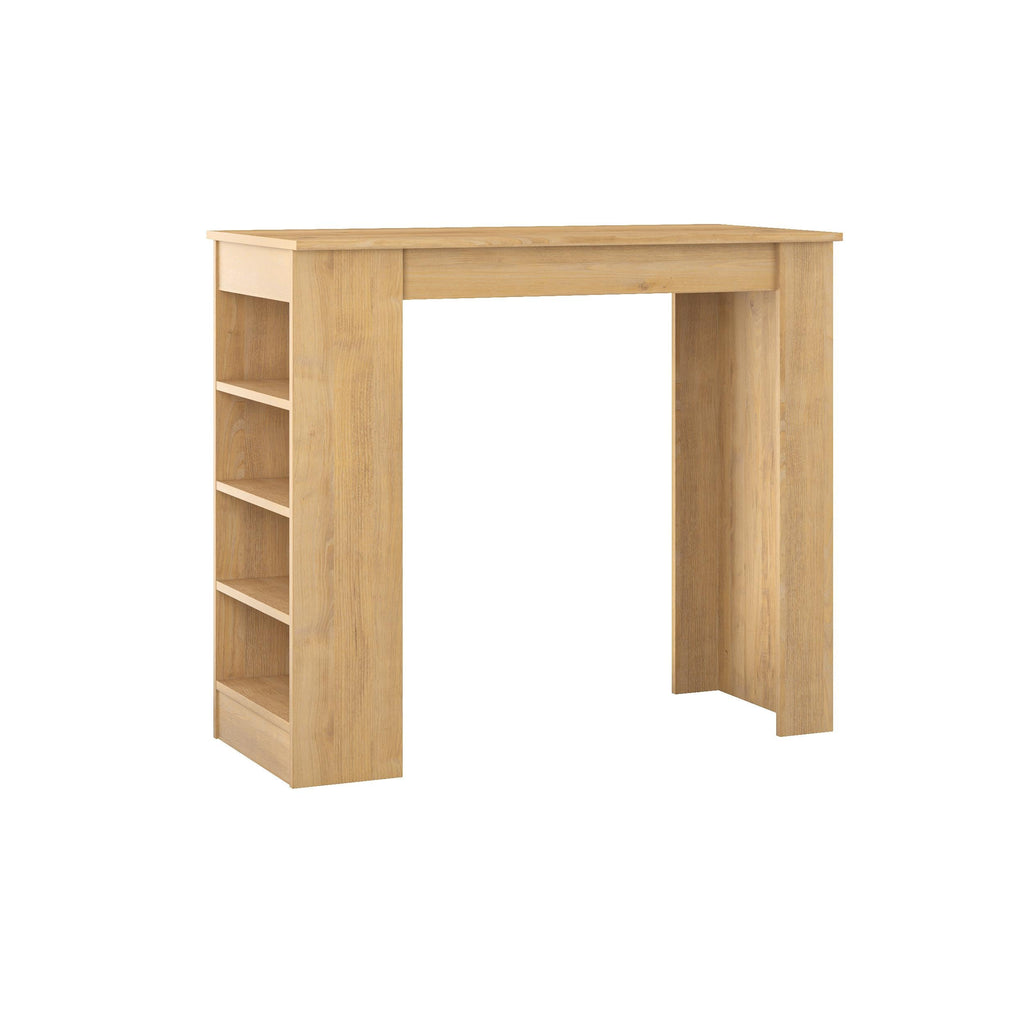 Table de bar de cuisine moderne Swallow – Table à manger avec étagères de rangement