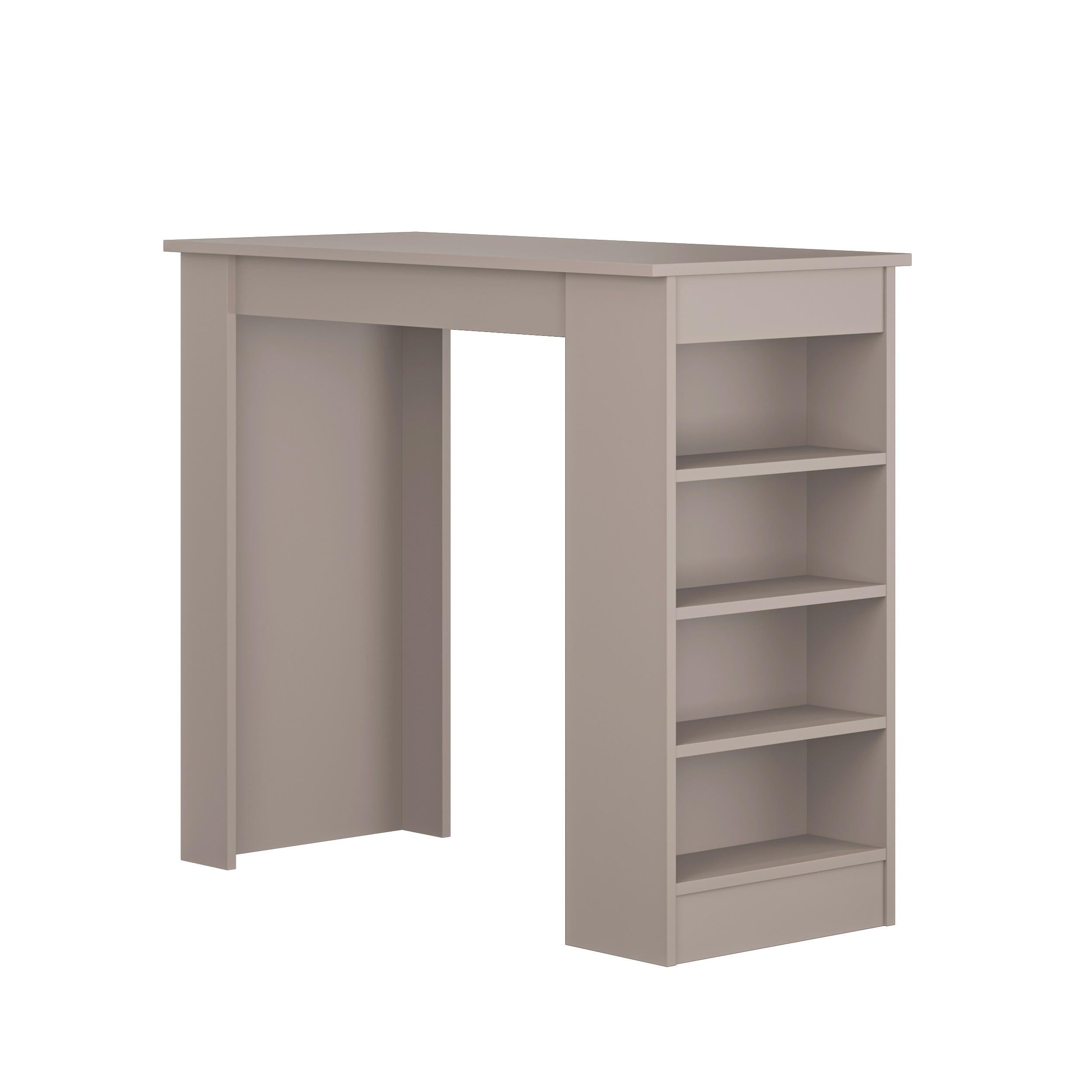 Table de bar de cuisine moderne Swallow – Table à manger avec étagères de rangement