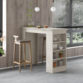 Table de bar de cuisine moderne Swallow – Table à manger avec étagères de rangement