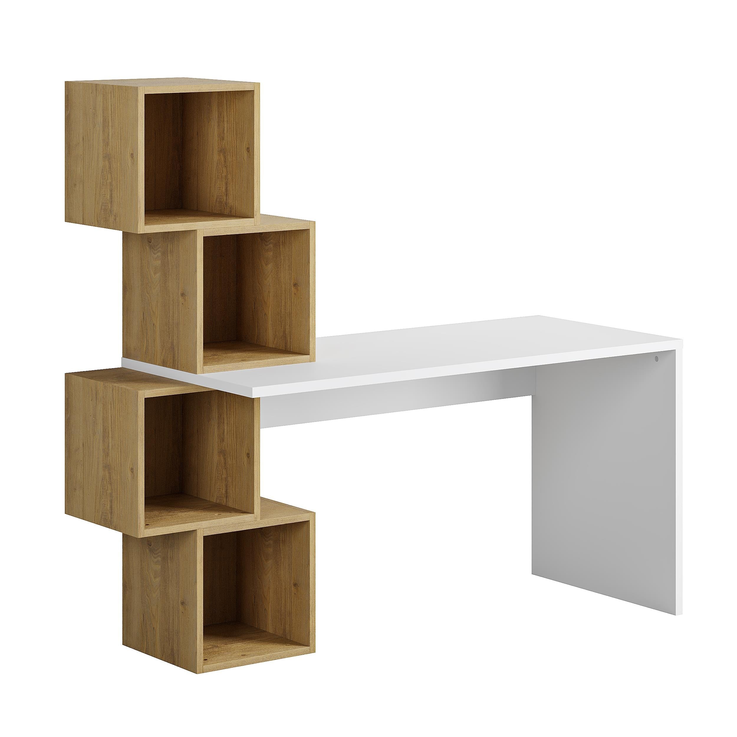 Decortieliving - Balance Modern Desk With Shelves 153.5cm