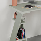 Decortieliving - Papillon Modern Study Desk with Shelves - W 106 cm