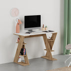 Decortieliving - Papillon Modern Study Desk with Shelves - W 106 cm