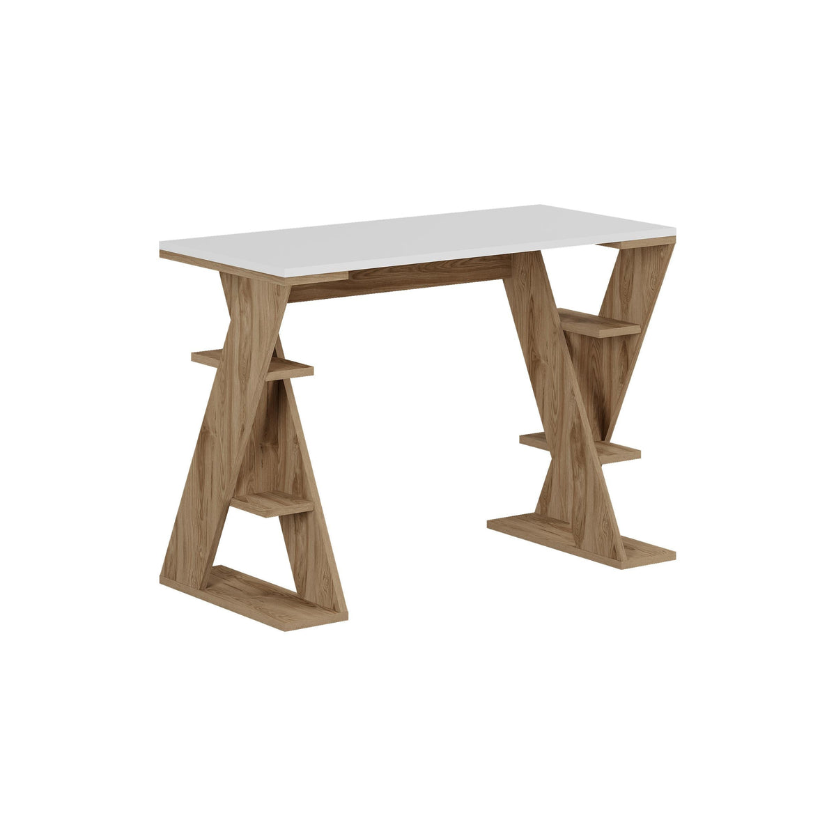 Decortieliving - Papillon Modern Study Desk with Shelves - W 106 cm