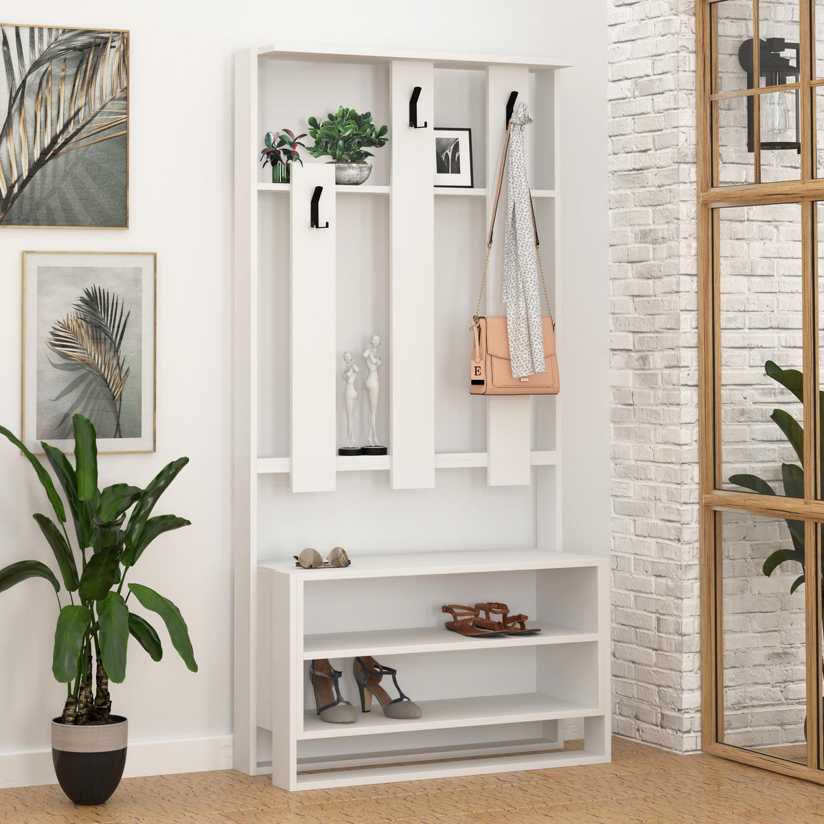 Decortieliving - Chester Hall Stand Shoe Rack Multipurpose Hanger